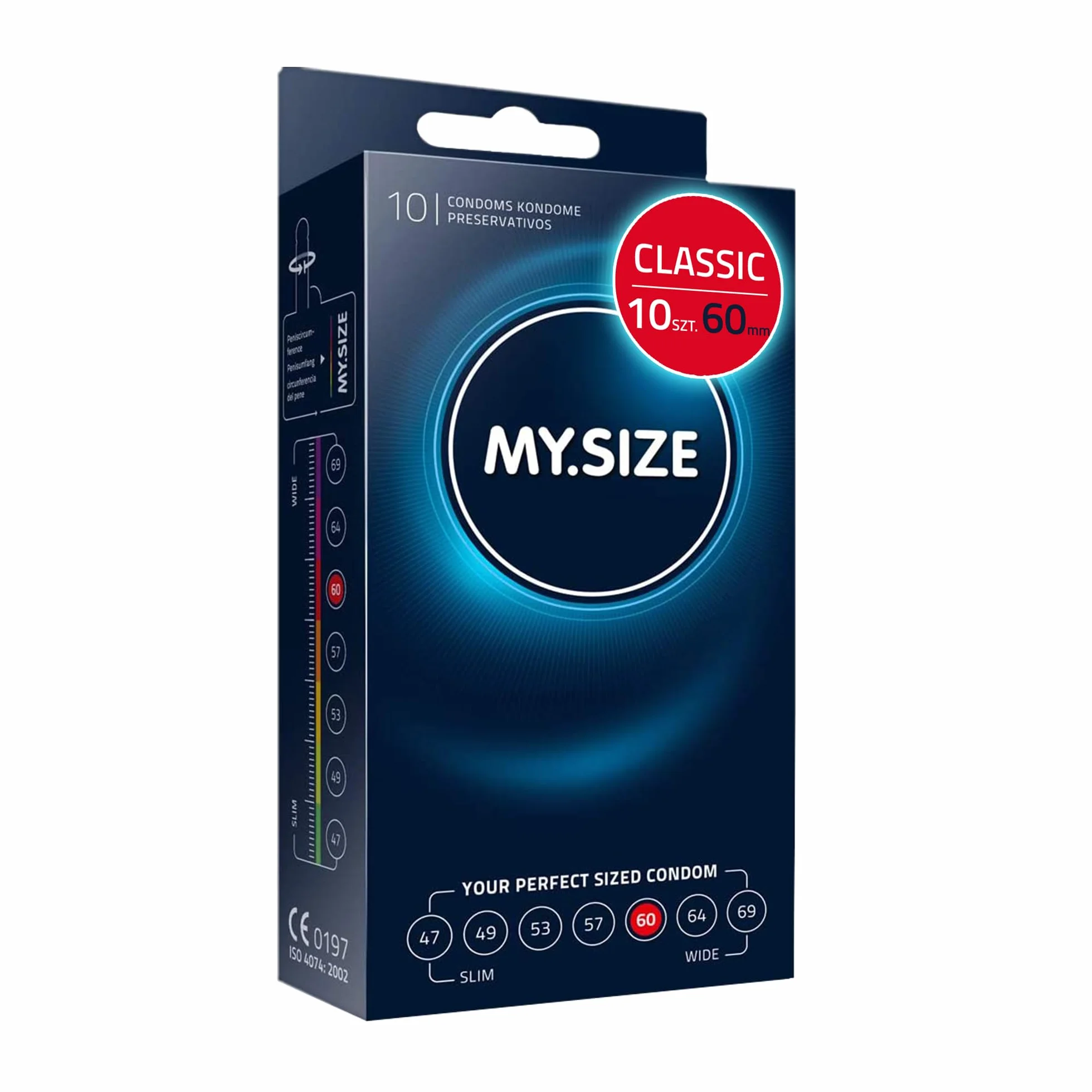 Prezerwatywa MY.SIZE 60mm, 10 sztuki - idealne dopasowanie i odpowiedni rozmiar dla każdego