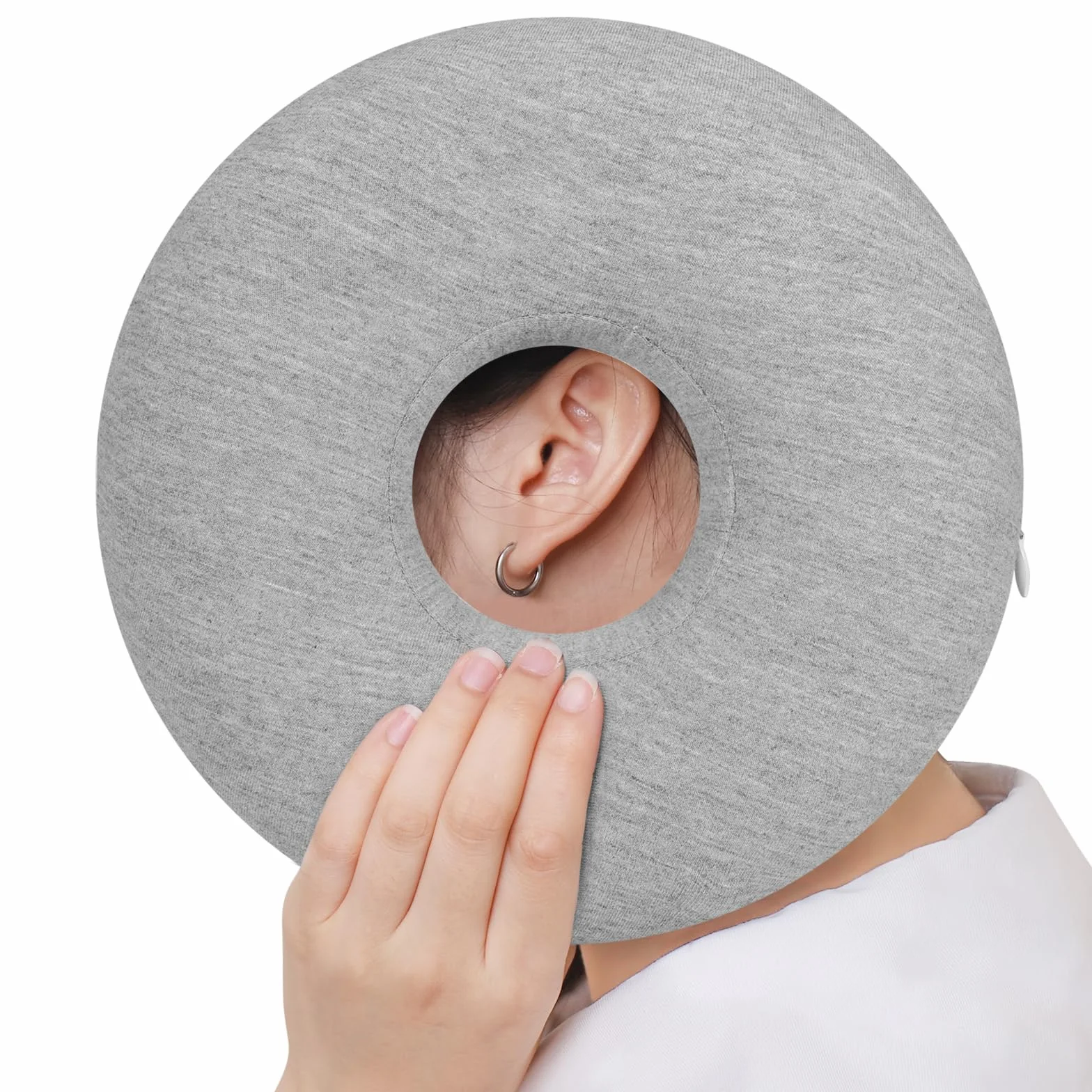 Kssvzz Poduszka do przekłuwania uszu, poduszka do piercingu w kształcie litery O, dla osób śpiących na boku, poduszka do przekłuwania uszu, poduszka do uszu z otworem do łagodzenia bólu uszu