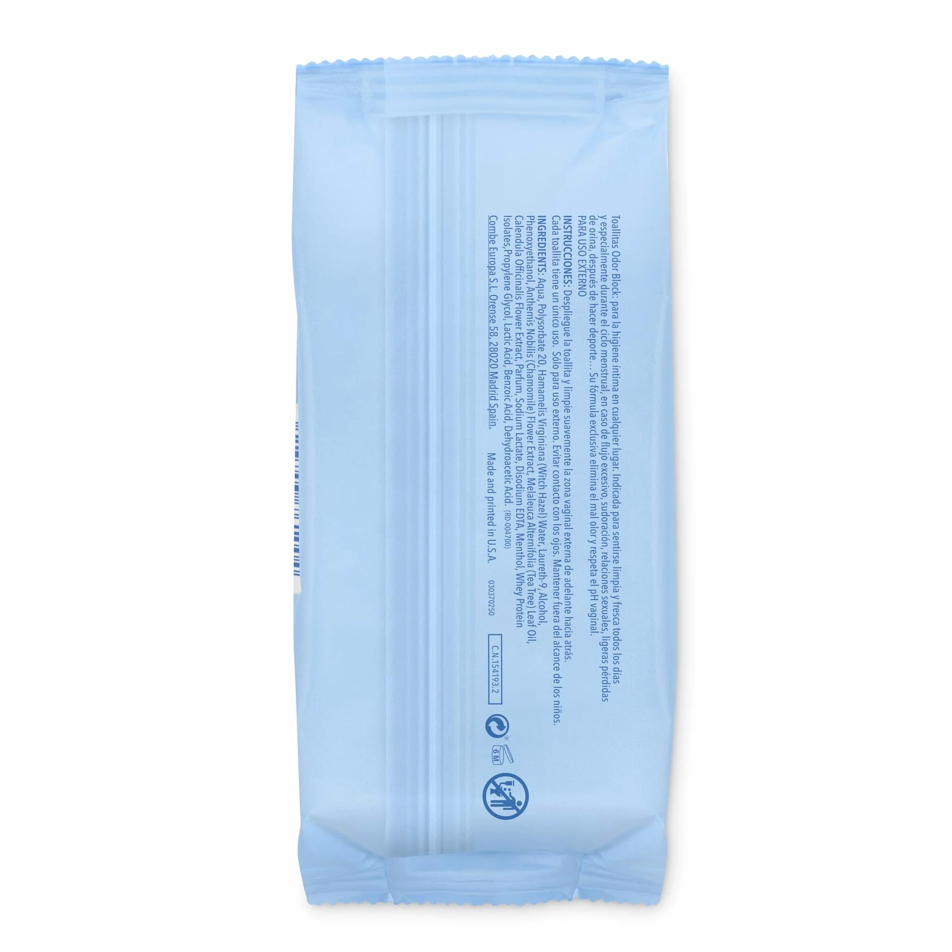 Vagisil Chusteczki higieny intymnej Odor Block, czyszczą, odświeżają i zapobiegają zapachom do 24 godzin. 20 sztuk