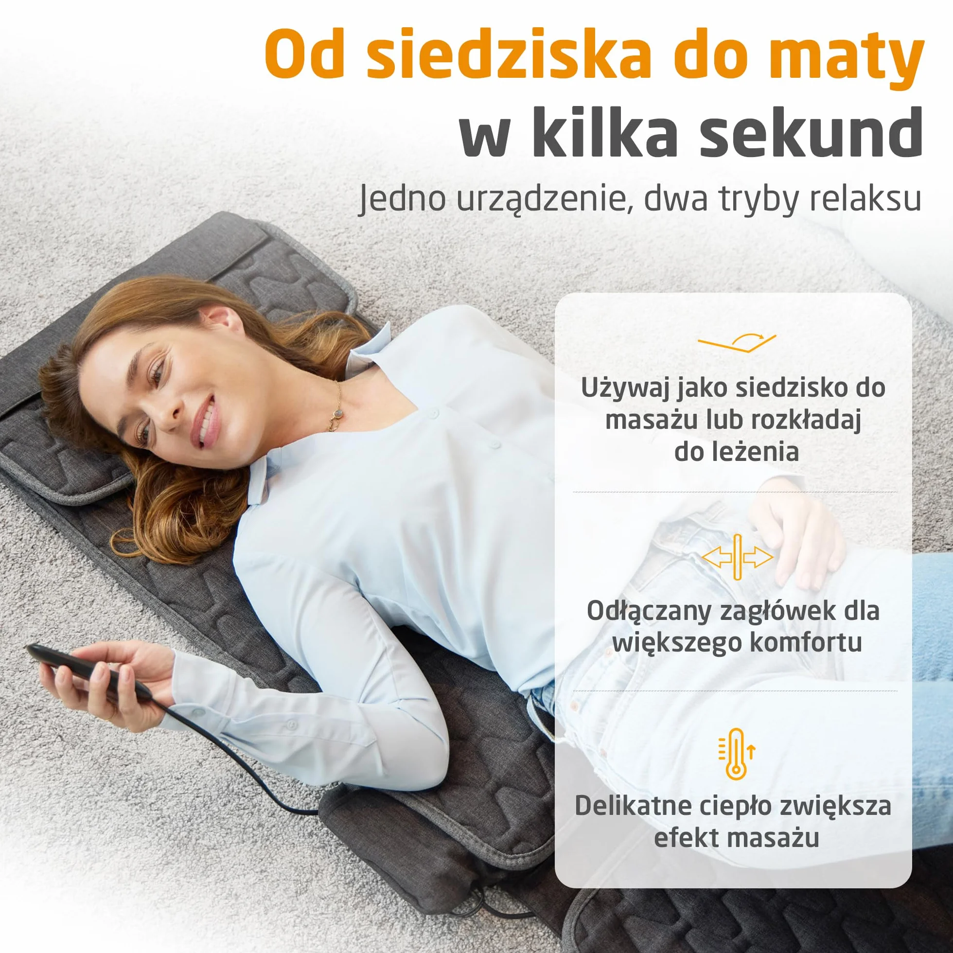 medisana MC 700 Shiatsu siedziska do masażu, masażer do pleców, szyi i ramion, wyjątkowo cienka i lekka mata do masażu z dużą powierzchnią masażu i funkcją ogrzewania