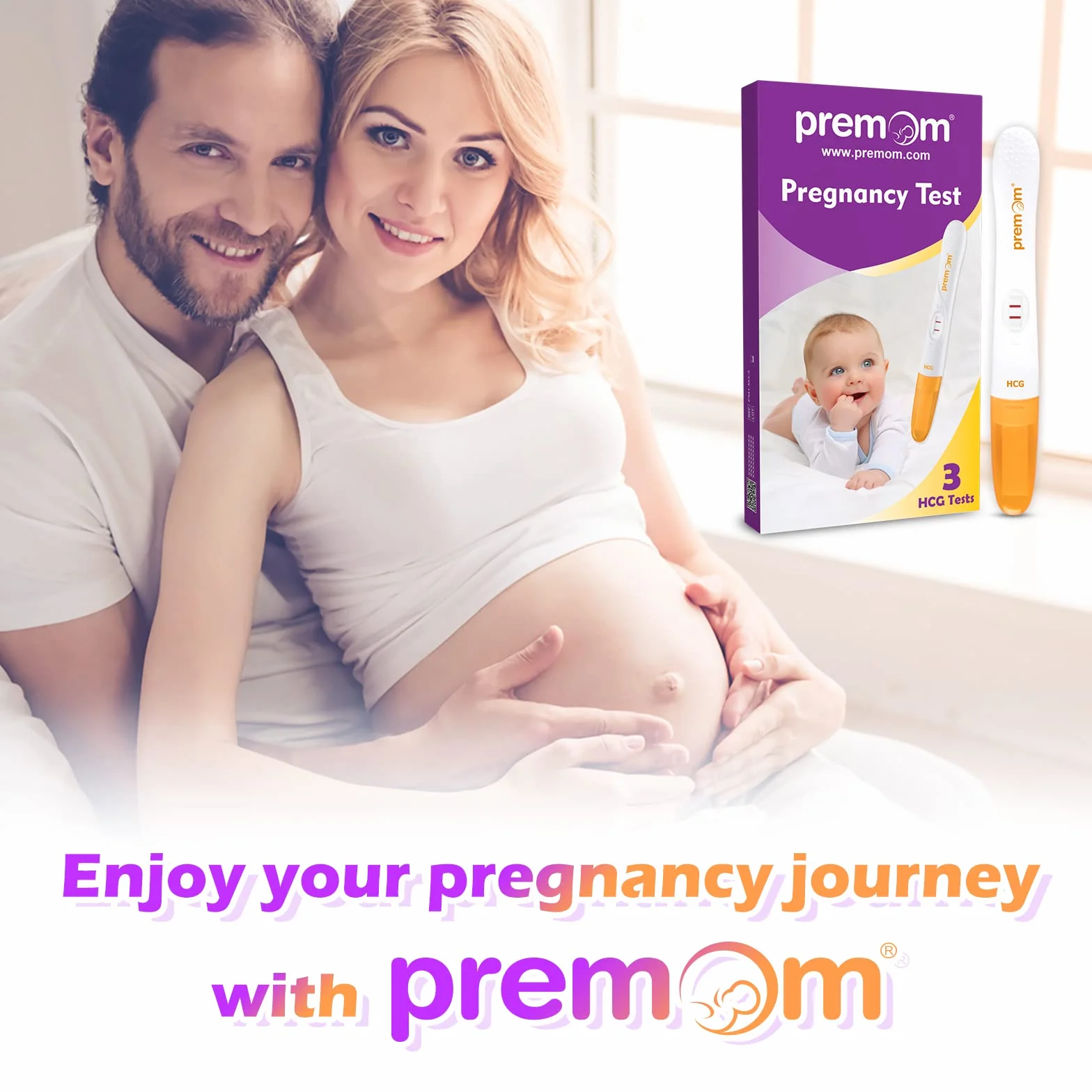 Premom Test Ciążowy 10 IU/L Szybki z Aplikacją