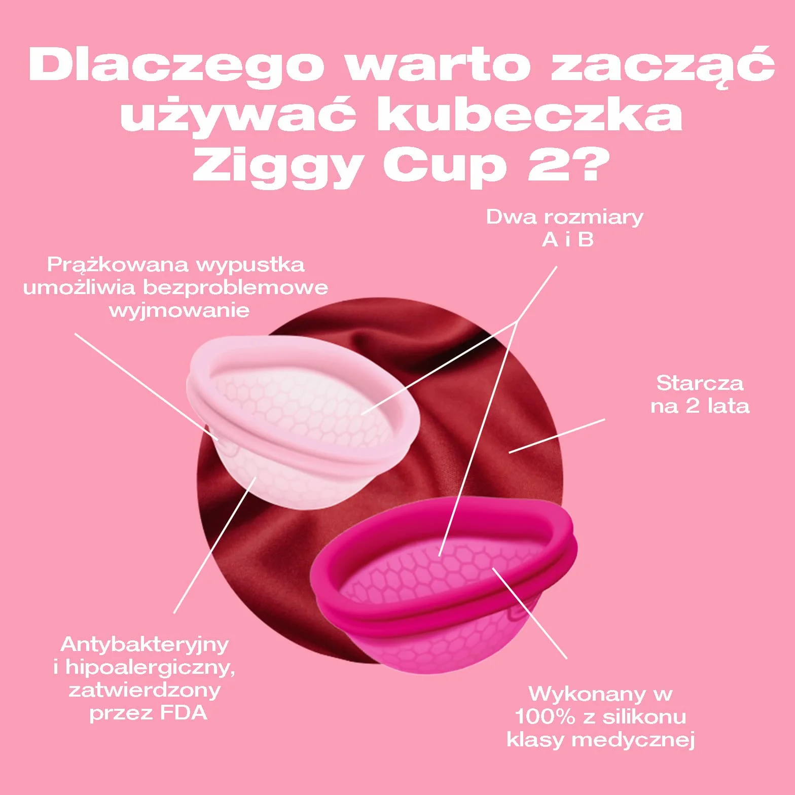 Intimina Ziggy Cup 2 – ultracienki i płaski dysk menstruacyjny nowej generacji (Rozmiar B)