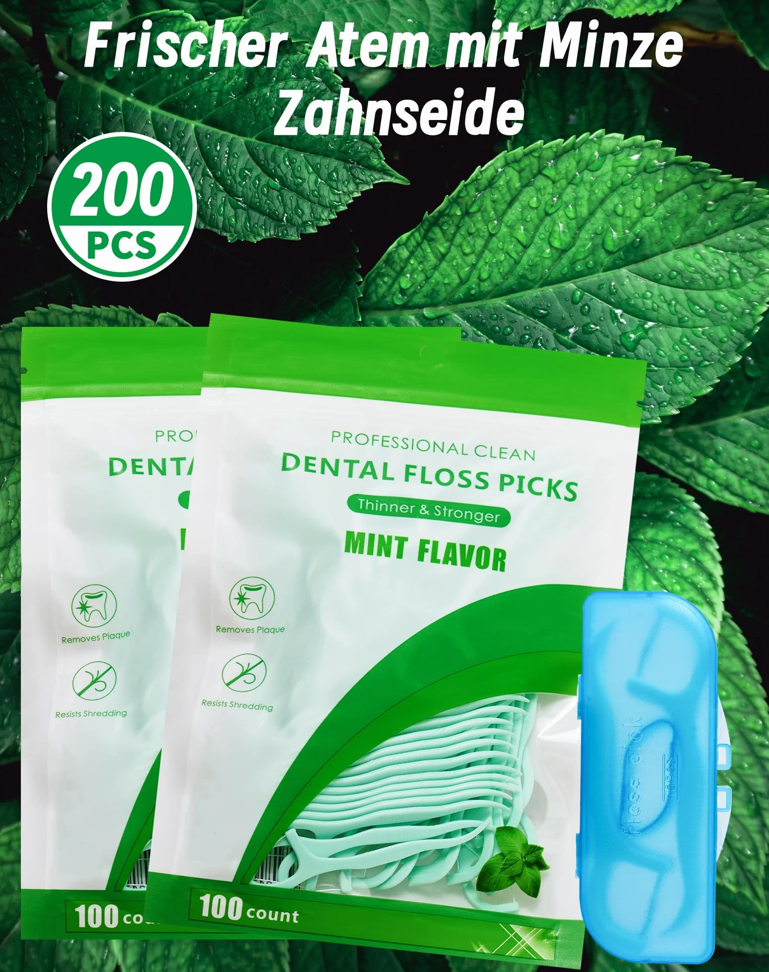 200 sztuk patyczków z nicią dentystyczny, do czyszczenia zębów, wykałaczki o smaku, do pielęgnacji zębów, patyczki z etui LAOYE
