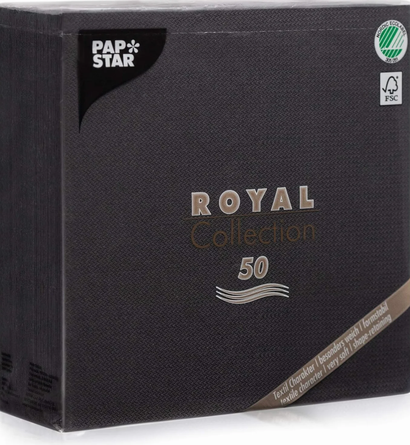 Papstar Royal Collection Serwetki, Czarny, 40 x 40cm