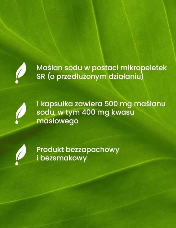 ESSENSEY MAŚLAN SODU SR Forte 80% Kwas Masłowy Zdrowe Jelita Trawienie Stany Zapalne [ 90 kapsułek ]