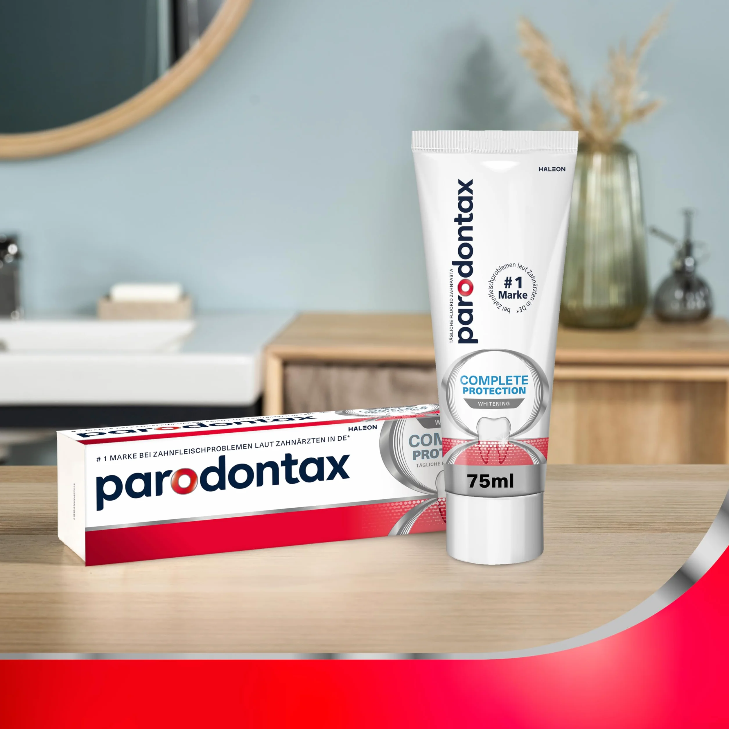 Parodontax Complete Protection wybielająca pasta do zębów, 3 x 75 ml, pasta do zębów w przypadku problemów z dziąsłami