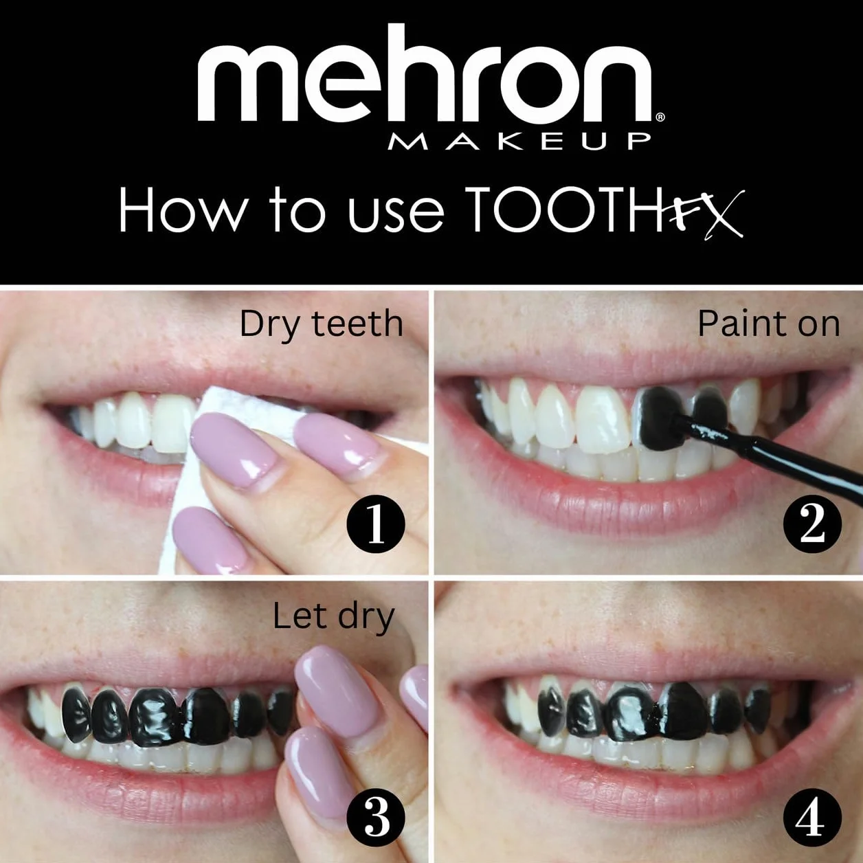 Mehron Inc. MTFX-N kolor czarnego zębów, Czarny, M
