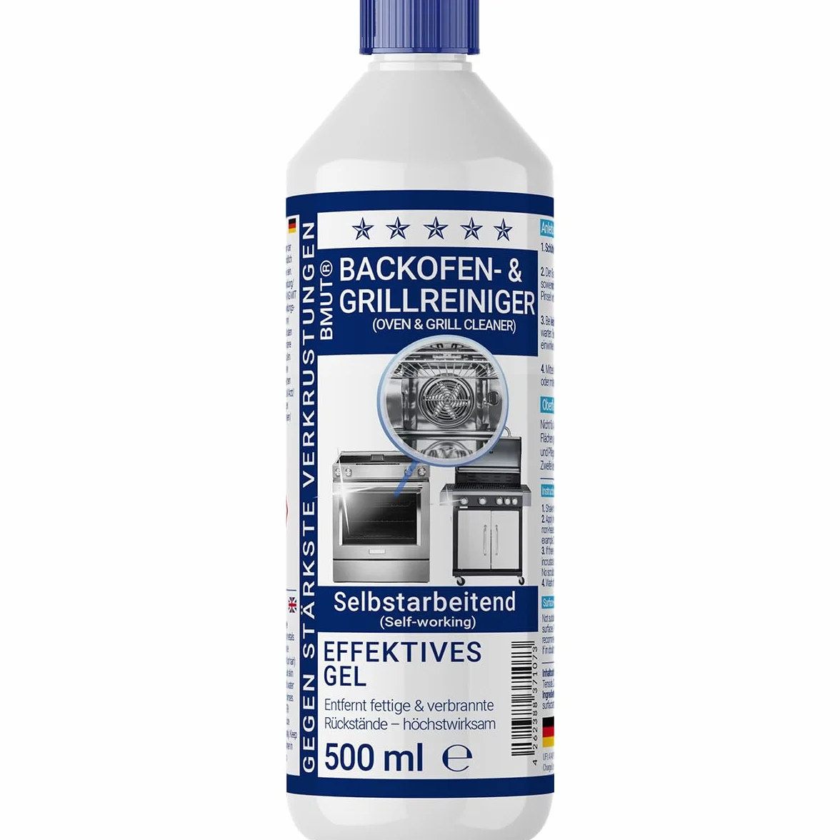 Środek do czyszczenia piekarnika, 500 ml, bardzo mocny | pasta żelowa | środek do czyszczenia piekarnika i grilla | zapobiega przypaleniu i inkrustacji | samopracujący