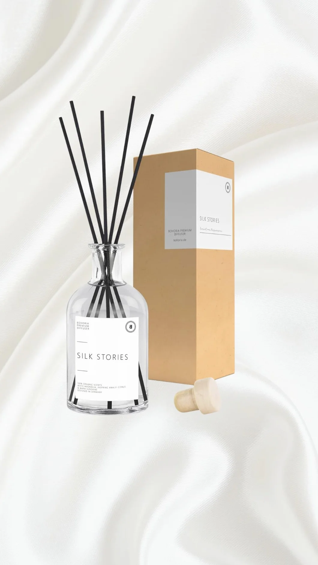 BOHORIA Pałeczki zapachowe odświeżacz powietrza (Silk Stories, 200 ml)