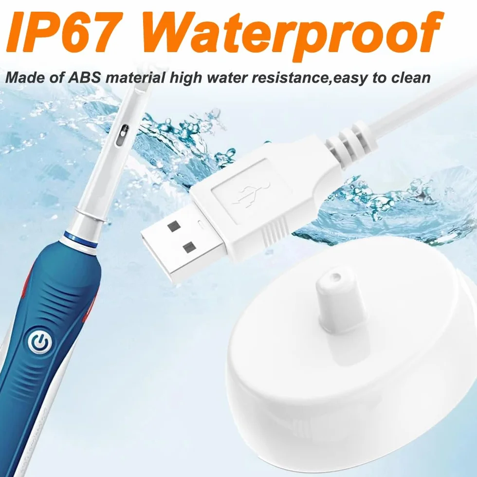 Xiatiaosann Ładowarka USB do szczoteczki elektrycznej Braun Oral B 3757 ładowarka USB do elektrycznej szczoteczki do zębów Oral-B (2 sztuki)