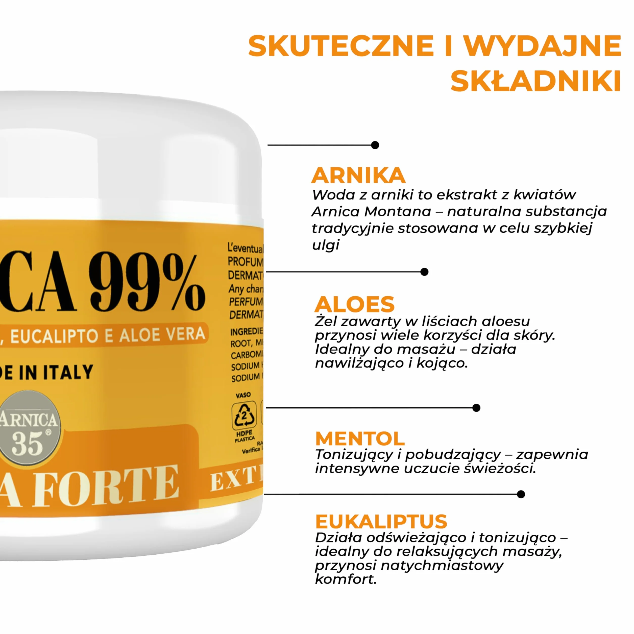 Arnica 35 Kremowy Żel do Ciała z Mentolem, Eukaliptusem i Aloesem 500 ml