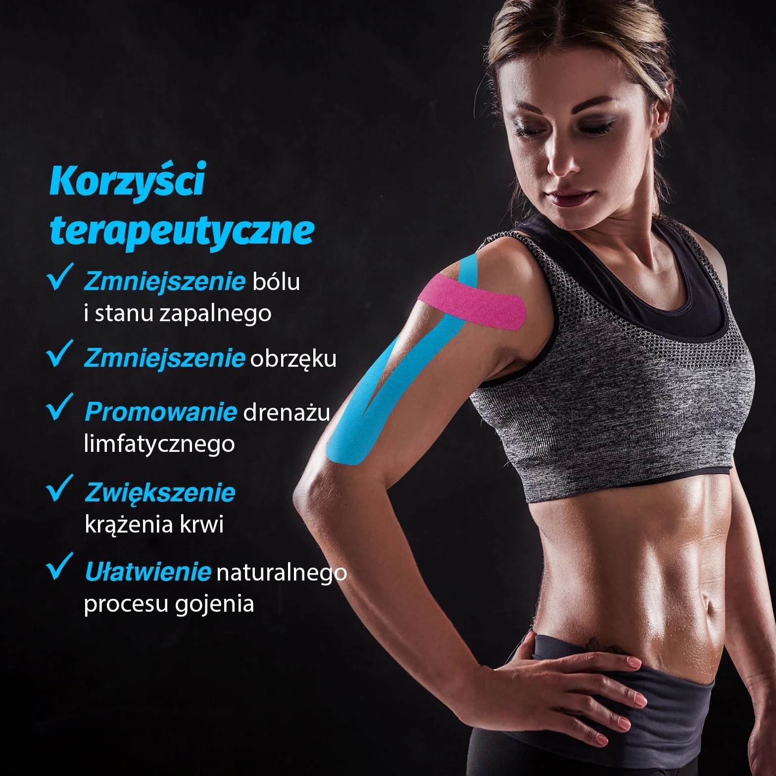 Kinesiology Tape Precut,elastyczna kinezjologiczna taśma terapeutyczna do fizjoterapii,sportu i leczenia urazów,sportowa taśma sportowa do kolan,kostek i ramion(paski 2x20)niebieska i różowa