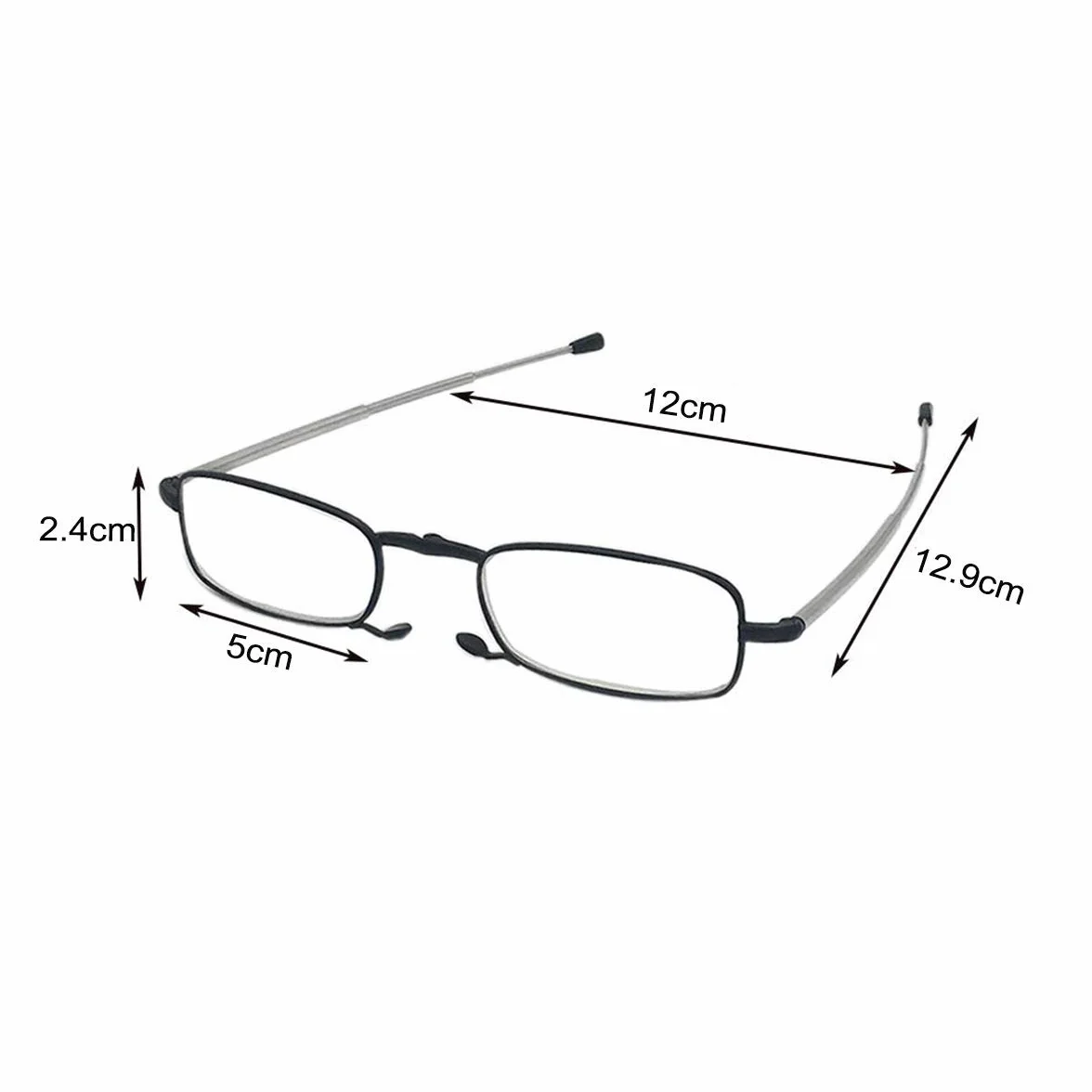 KoKoBin Składane okulary do czytania ze stali nierdzewnej mini antyrefleksyjne pomoc w czytaniu dla kobiet i mężczyzn, z twardym etui