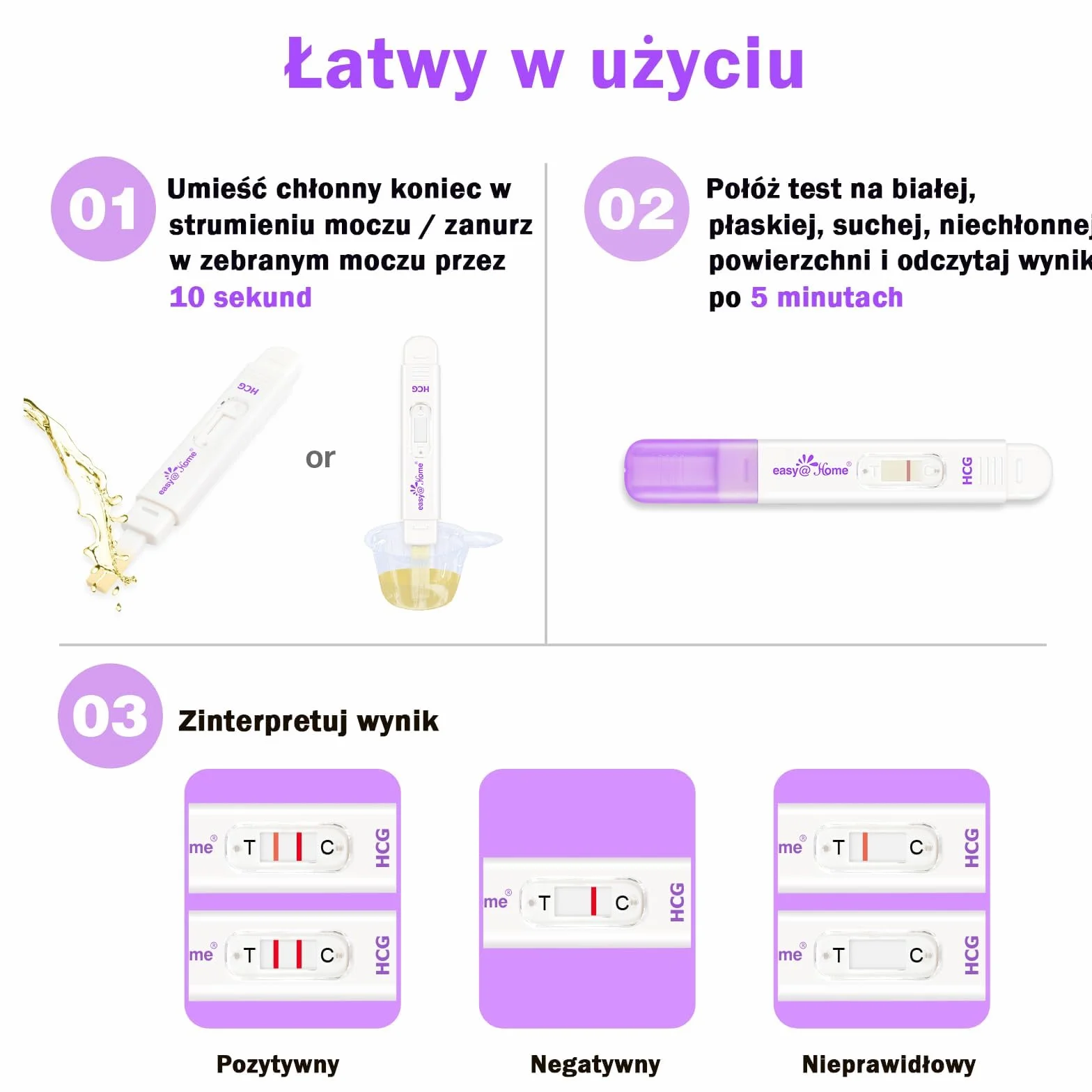 Easy@Home Wczesne testy ciążowe: 5 niezawodnych testów HCG do wykrywania wrażliwej ciąży, dokładny wynik 10 mIU/ml zapisany w aplikacji PREMOM