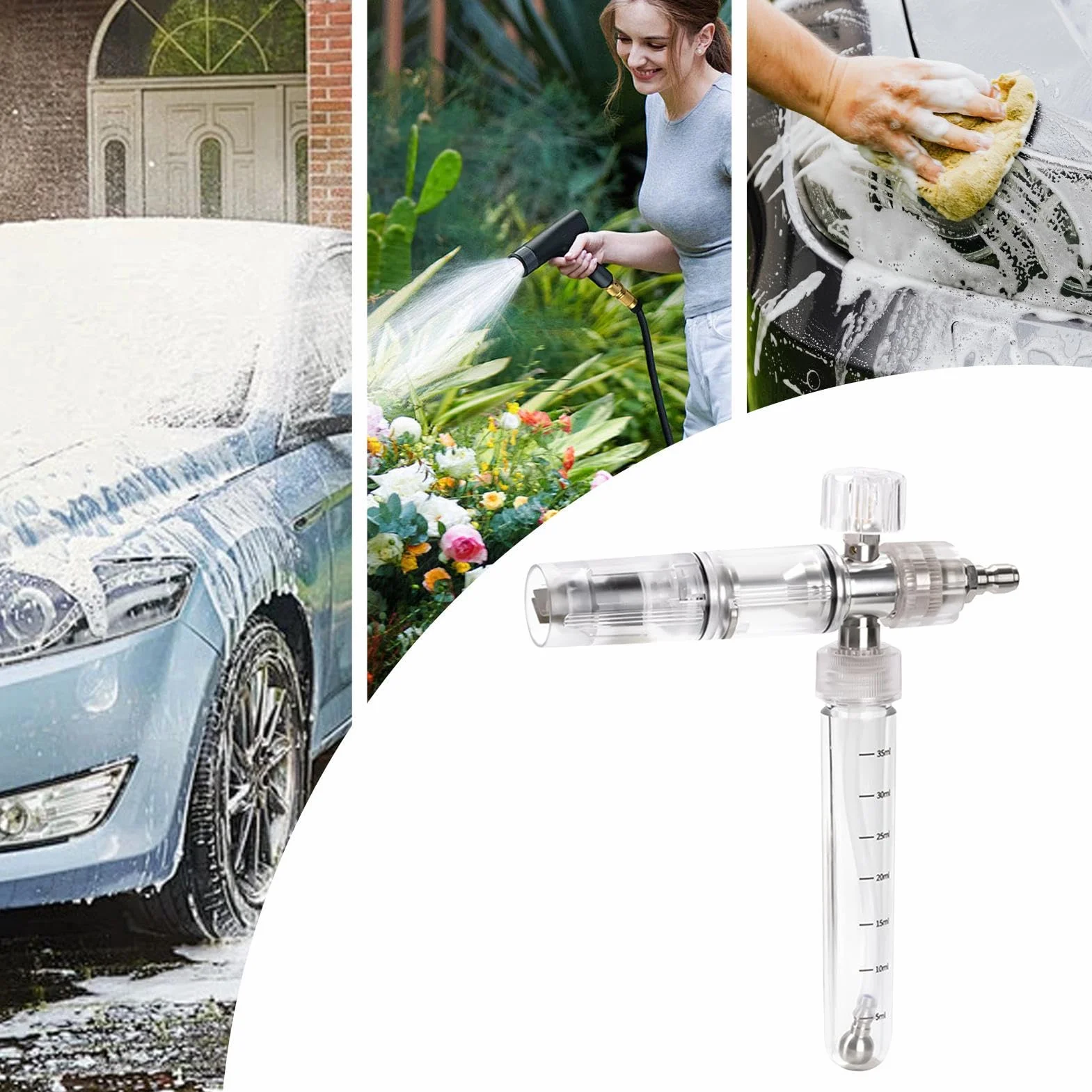 Foam Sprayer High Pressure ABS Copper Portable for Auto Washing 24x19.5x4cm