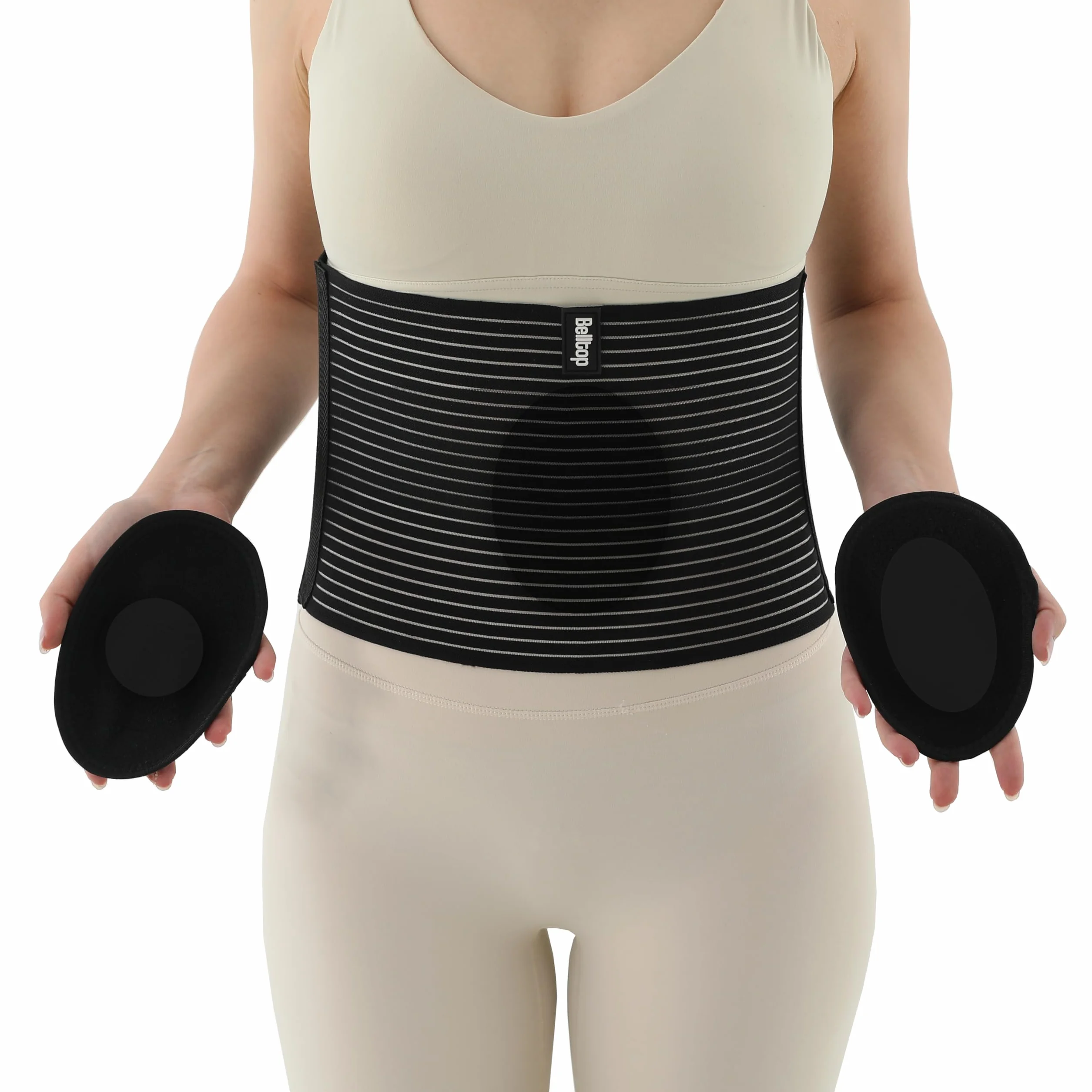 Pas przepuklinowy pępkowy z 2 wkładkami uciskowymi S/M 62-98 cm