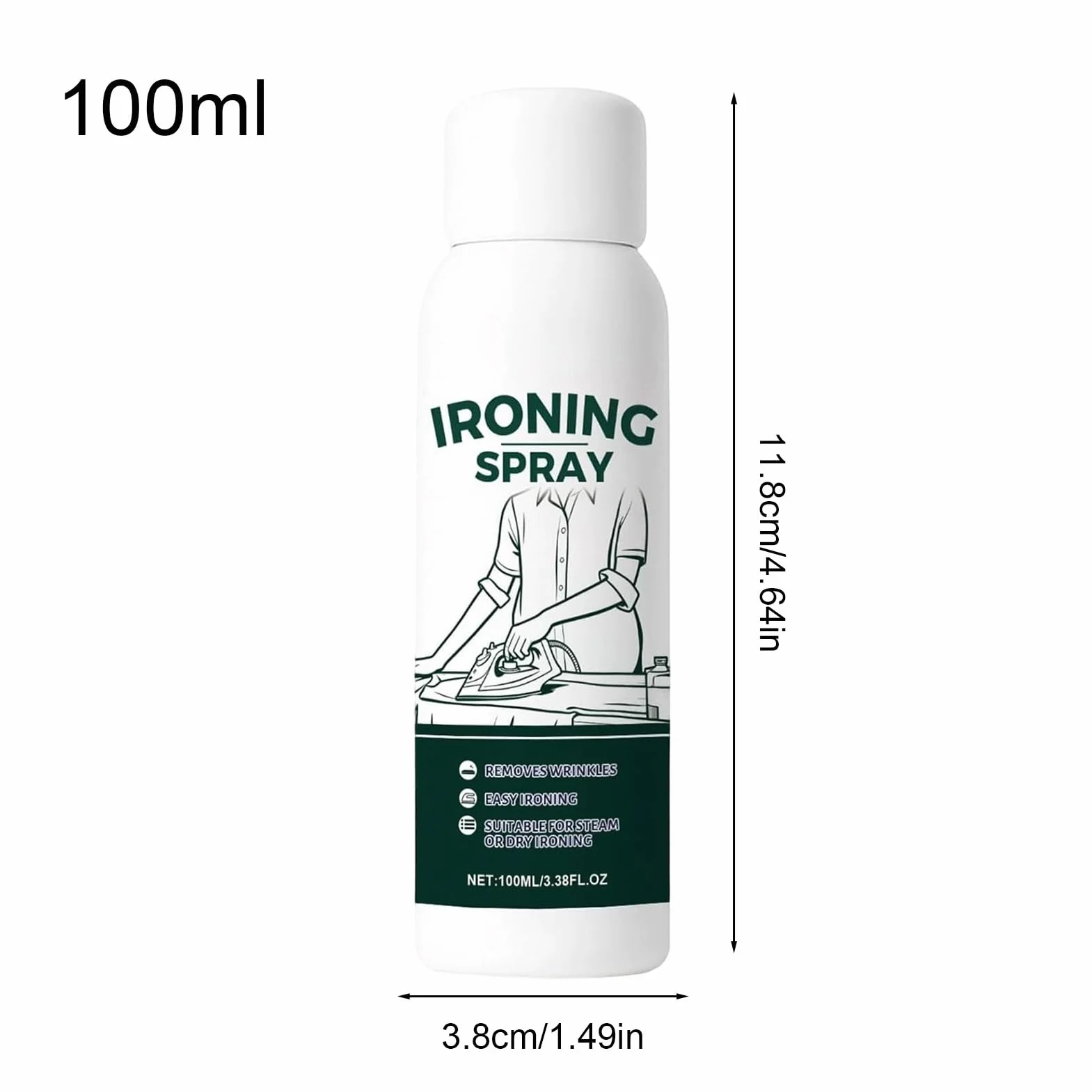 Fabric Iron Starch Spray 100 ml Travel Size Heavy Hold Remover for Cotton Wool Linen Polyester Silk