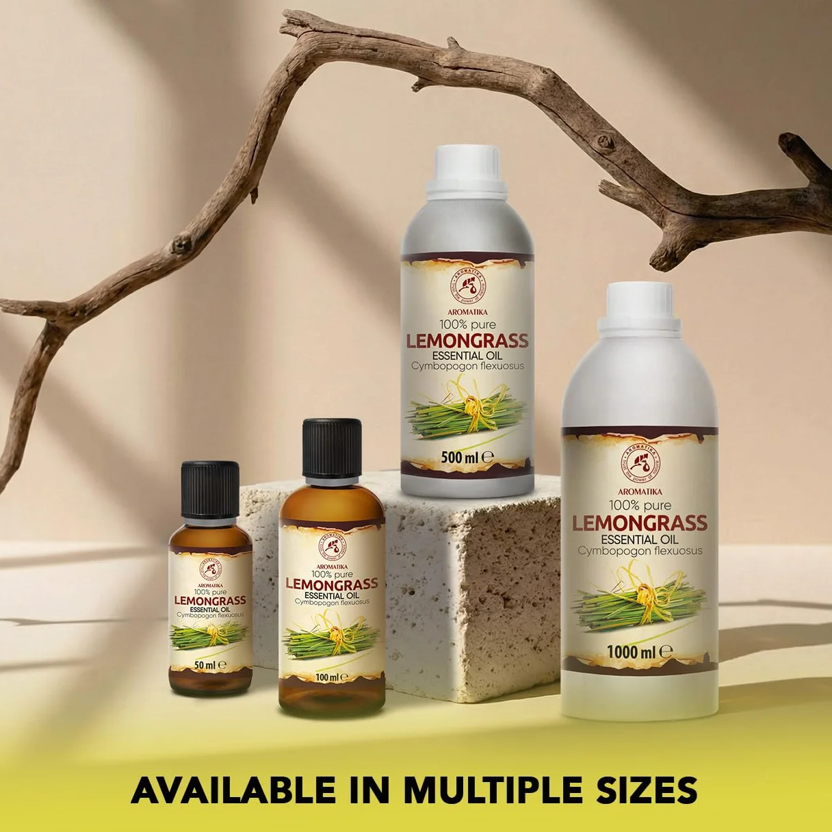 Olejek Eteryczny z Trawy Cytrynowej 2x100 ml - Cymbopogon Flexuosus - Olejek Aromatyczny do Dyfuzora - Aromaterapia - Świece Zapachowe - Mydła - Odświeżanie Powietrza