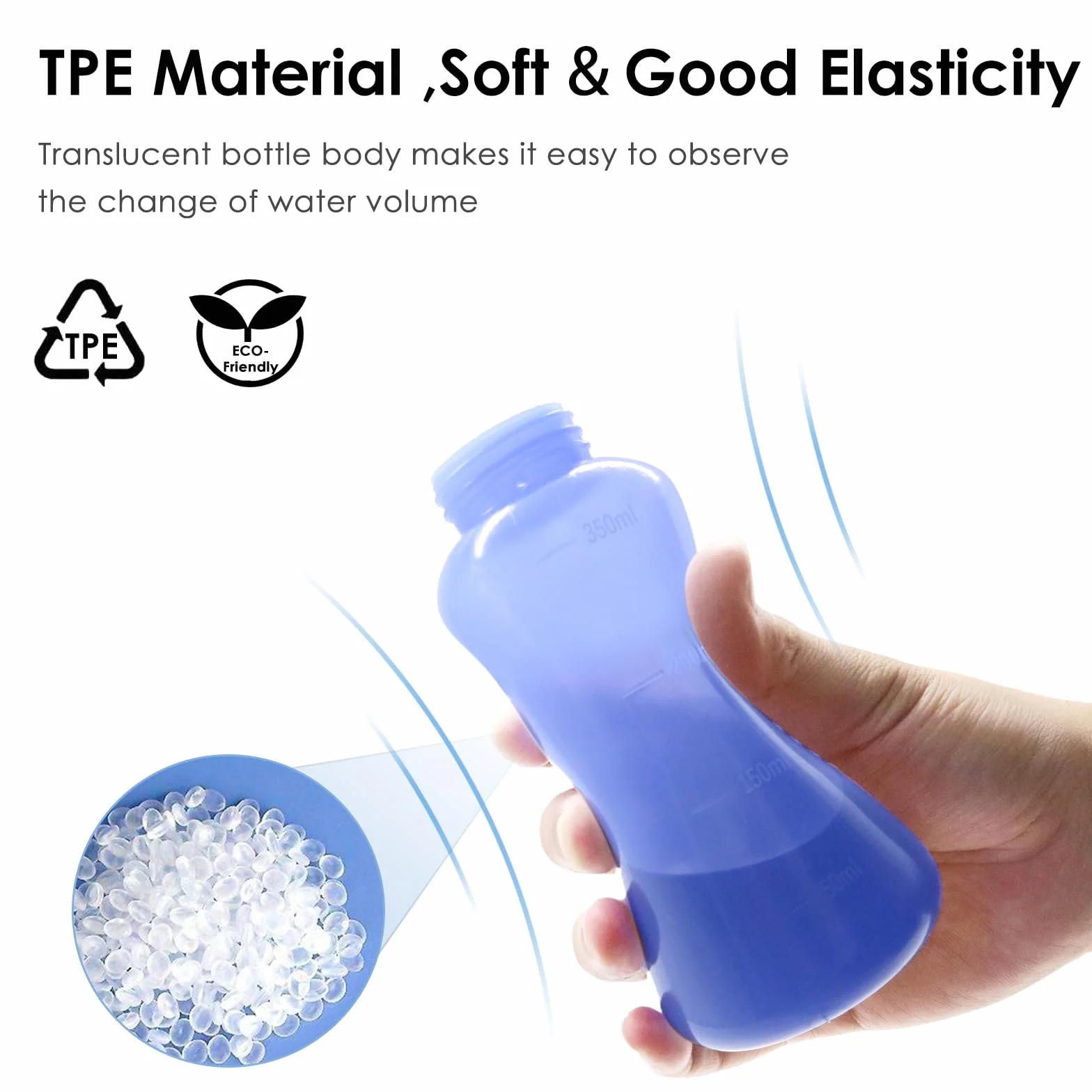 RUFCRIL Mini Peri Bottle 350 ml przenośny bidet podróżny z pierścieniem i torbą TPE odporny na wysokie temperatury