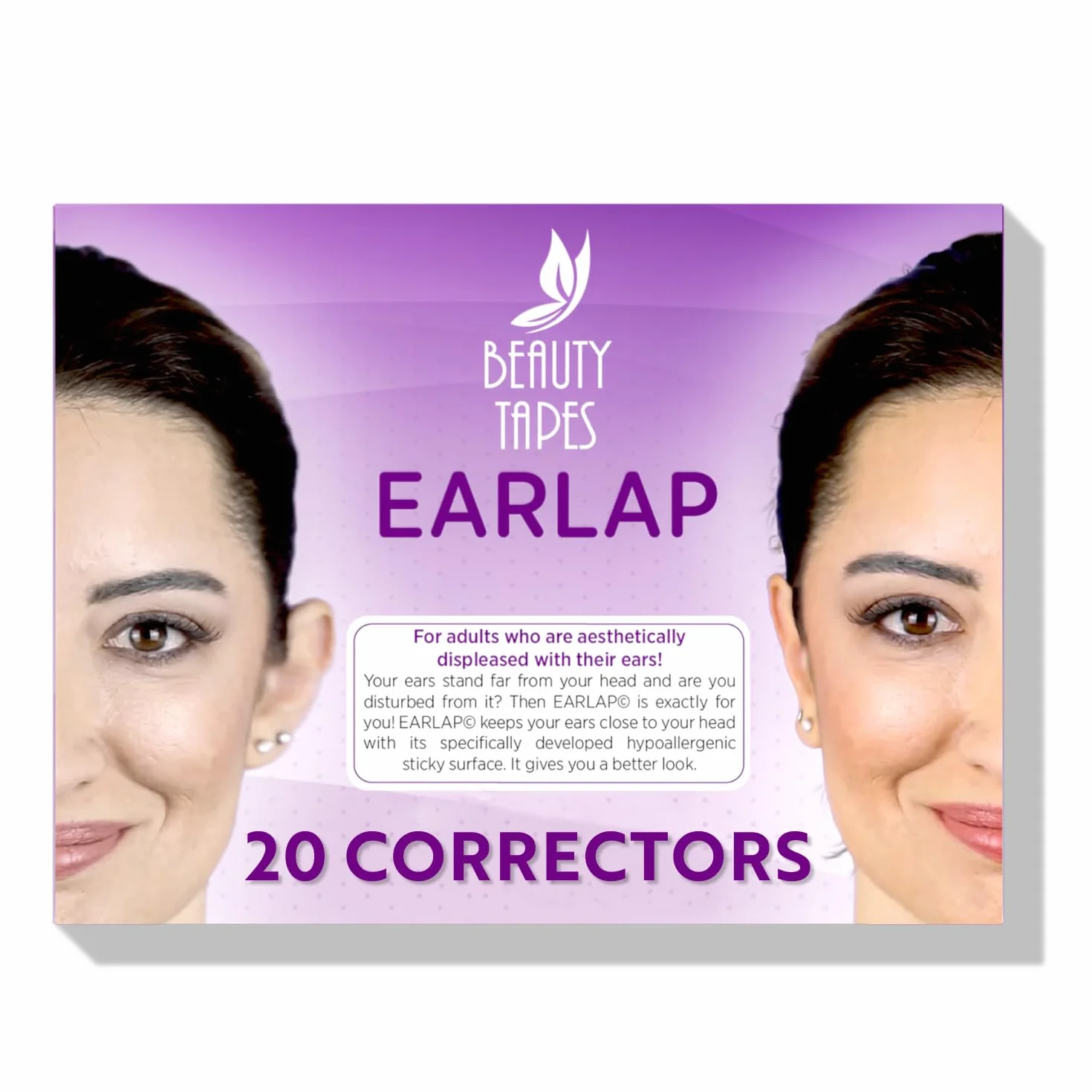 Earlap Ear Corrector - Korektor uszu - Rozwiązuje Duży Problem z Uchem - Zawiera 20 Korektorów