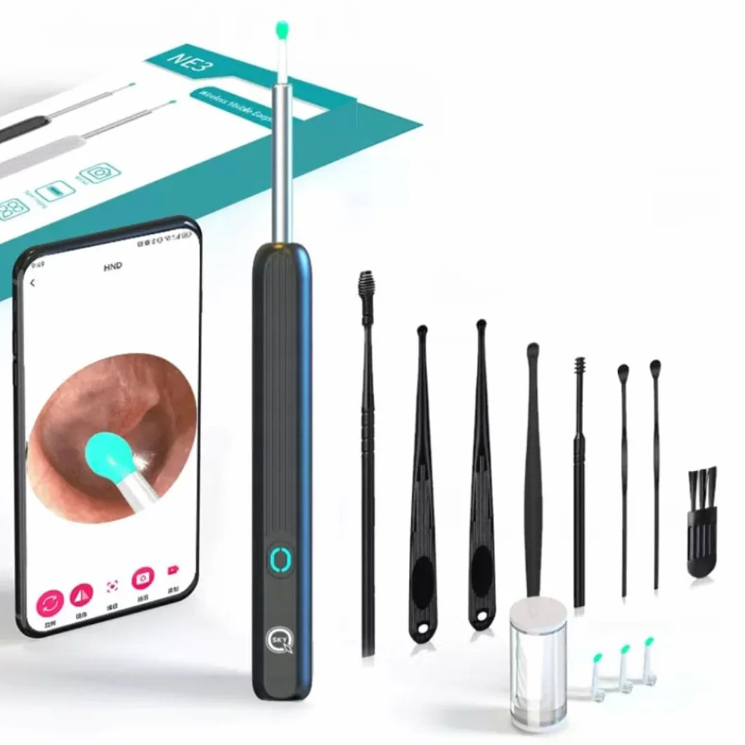 SMART OTOSKOP KAMERA CZYSZCZENIE USZU WOSK WIFI HD APLIKACJA ENDOSKOP