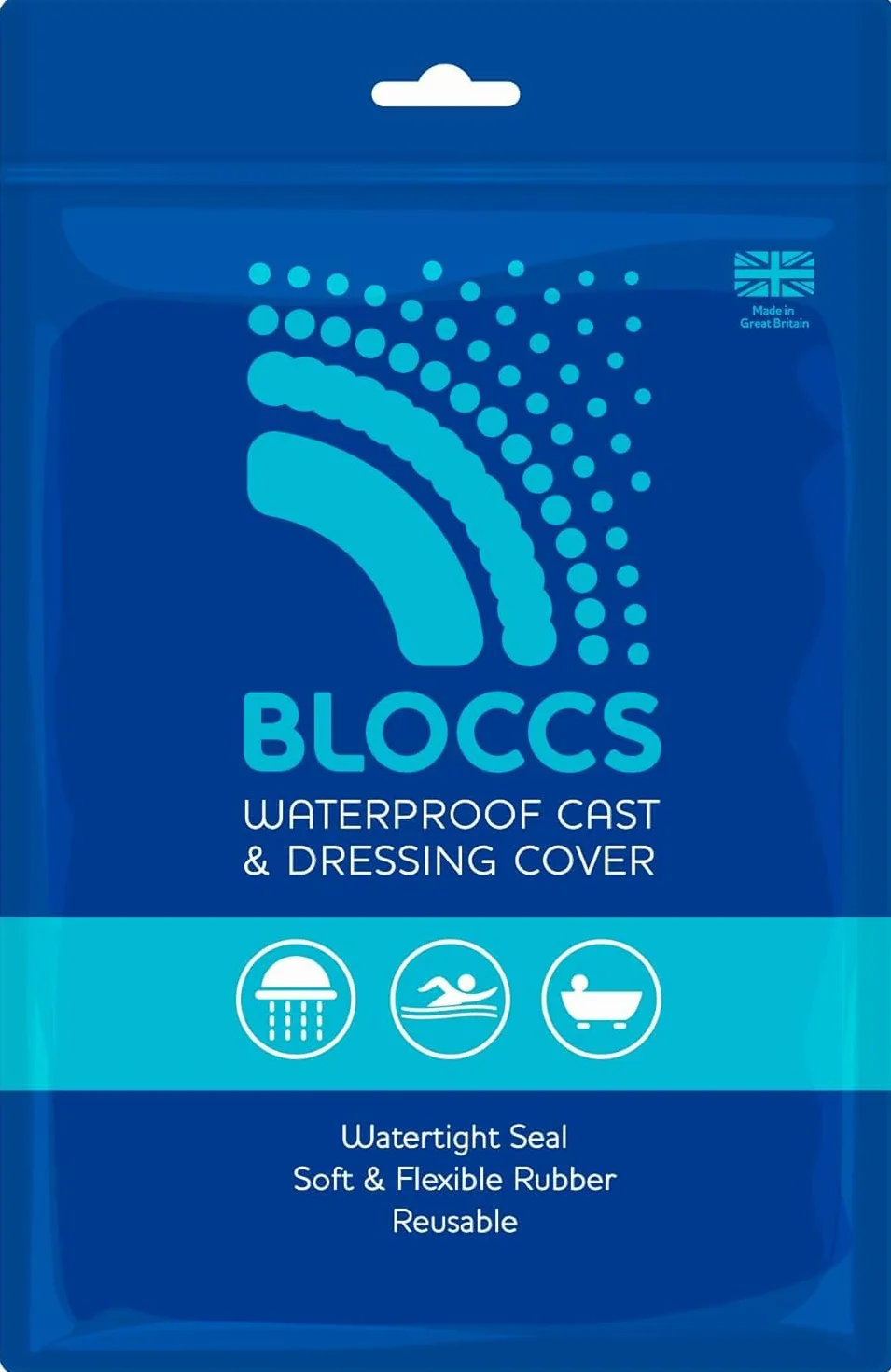 BLOCCS 100% wodoodporny ochraniacz na gips – Baby Bloccs (12–36 miesięcy) – wielokrotnego użytku ochraniacz pod prysznic, do kąpieli i pływania – XS