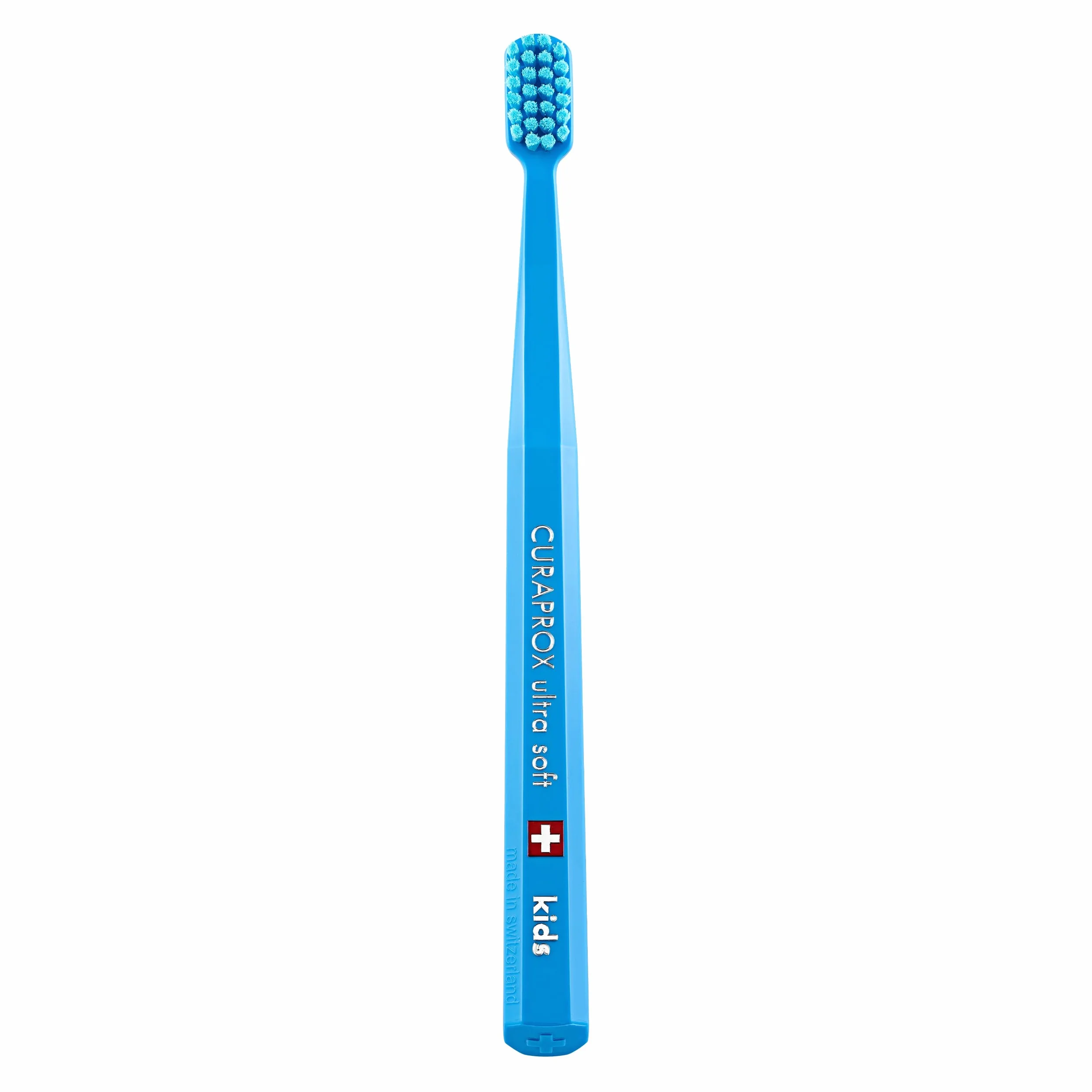 Curaprox CS Kids Toothbrush-dla dzieci w wieku 4-12 lat/Ultra miękkie delikatne czyszczenie / 5500 włókien Curen® / Niebieski/pojedyncze opakowanie/Made in Switzerland