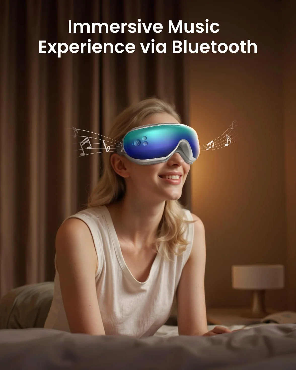 RENPHO Eyeris 1 masażer oczu z pilotem zdalnego sterowania ciepłem kompresja Bluetooth ładowalny