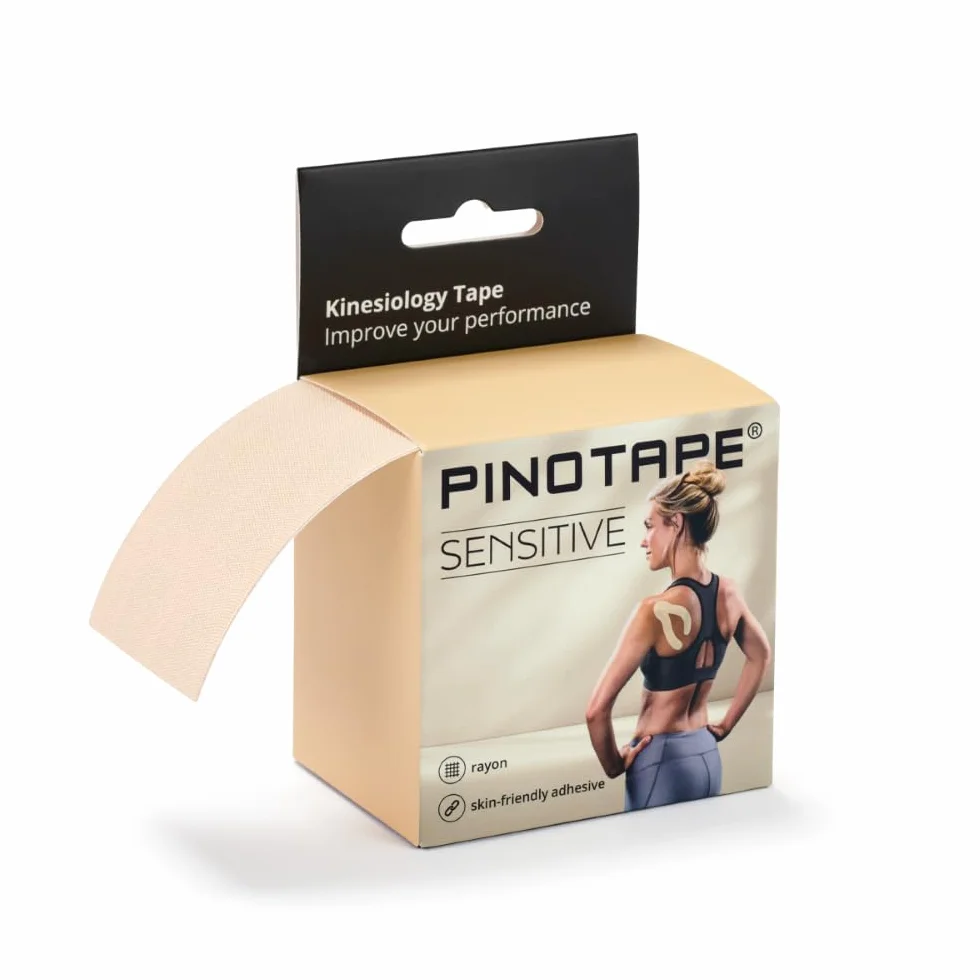 Pinotape Taśma Kinezjologiczna Wodoodporna 5 cm x 5 m Jasny Beż Dla Wrażliwej Skóry Bez Lateksu