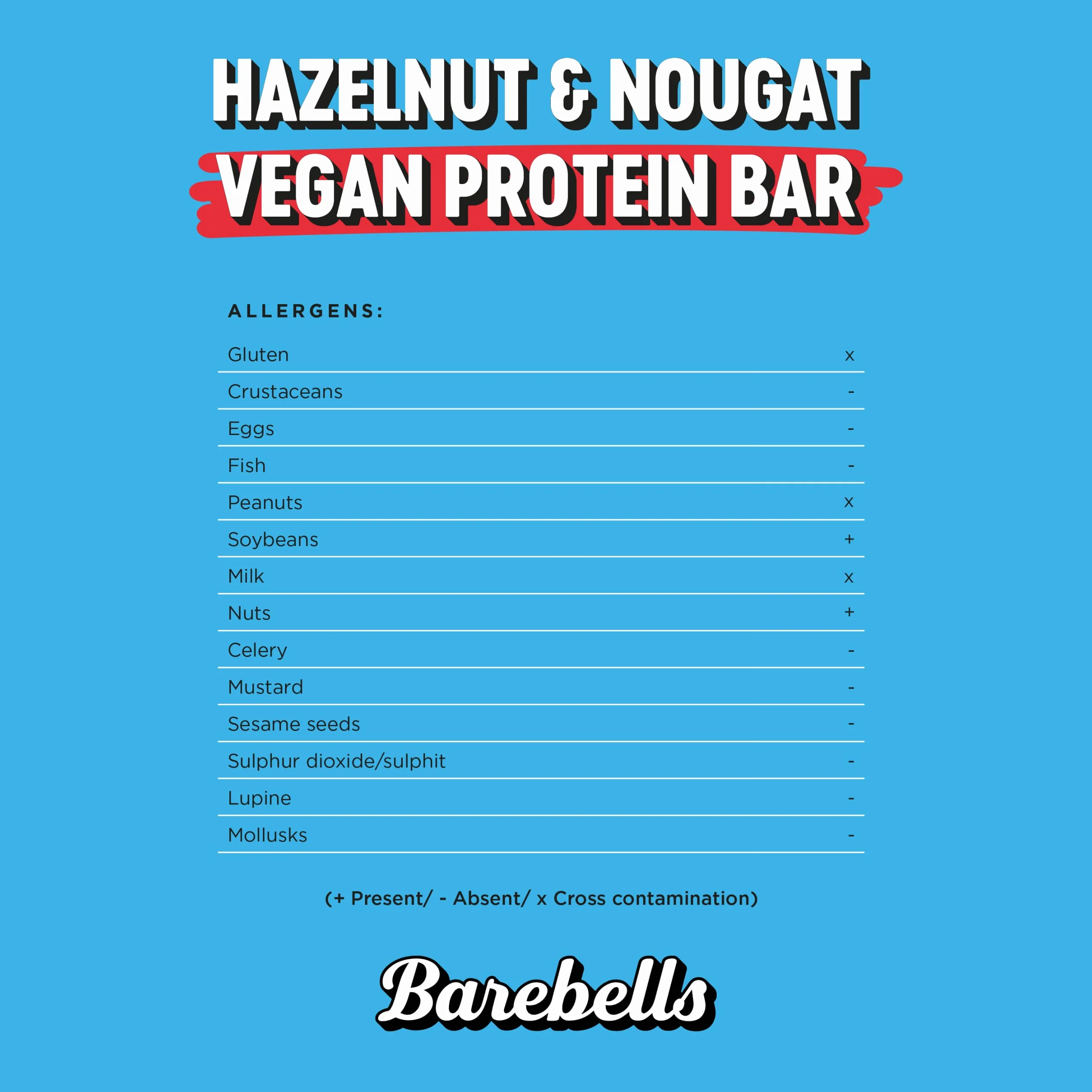 Barebells wegański baton proteinowy, pyszne batoniki białkowe z czekoladą, niska zawartość cukru, 15 g białka, bez oleju palmowego, wegański nugat z orzechami laskowymi, 12 x 55 g
