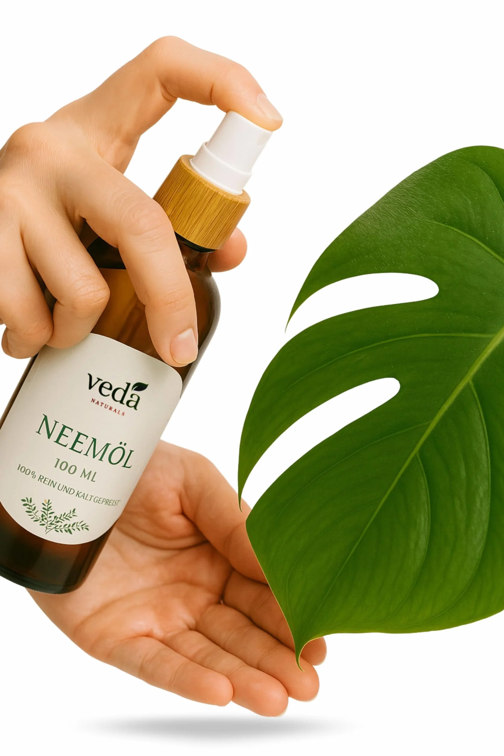 Olejek z miodli indyjskiej (100 ml) tłoczony na zimno z Indii Ayurveda | z pompą natryskową | nie zawiera barwników i konserwantów | naturalna pielęgnacja przeciw komarom płaczkowatym |