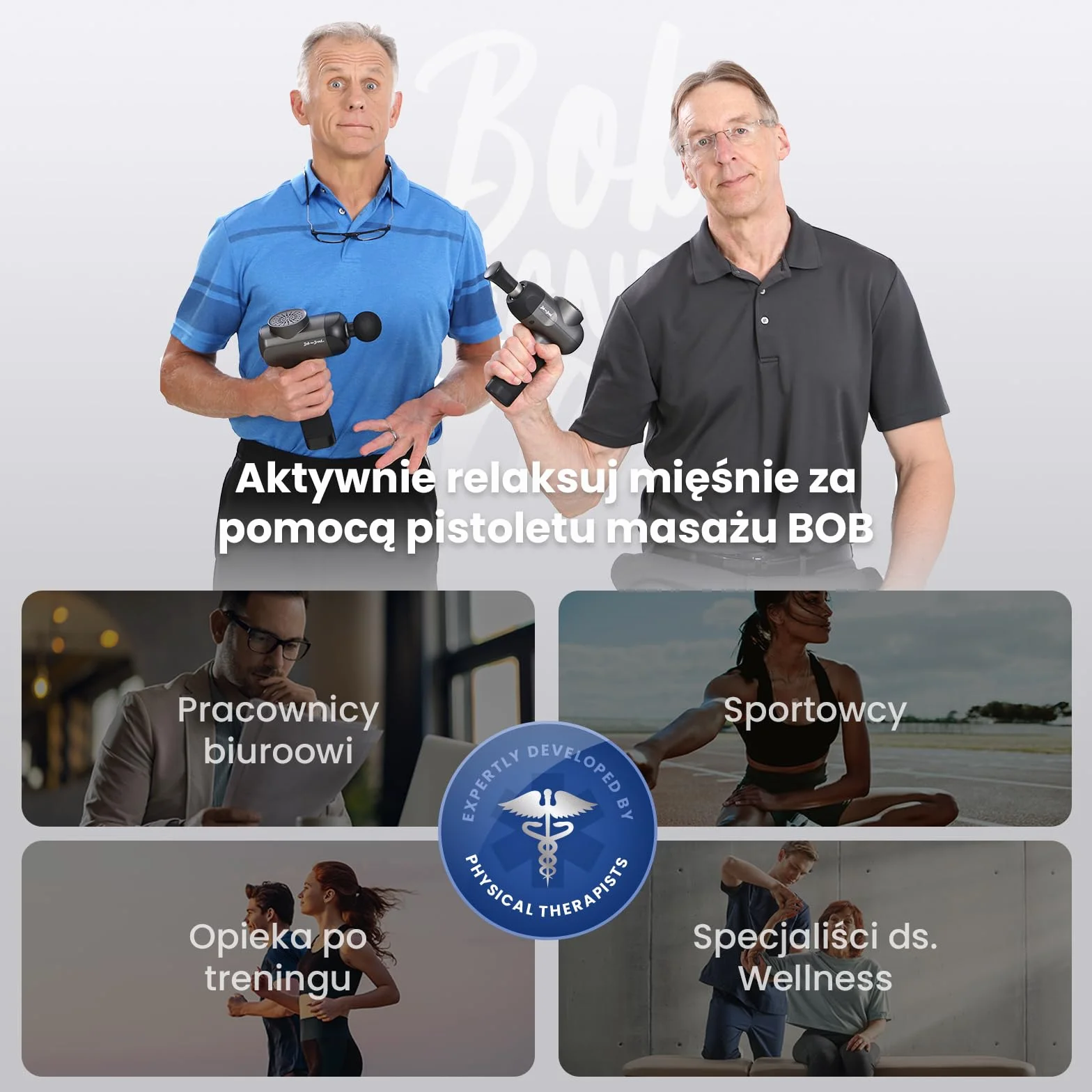 Bob and Brad C2 Pistolet do Masażu Tkanki Głębokiej Masażer Mięśni 5 Prędkości Czarny