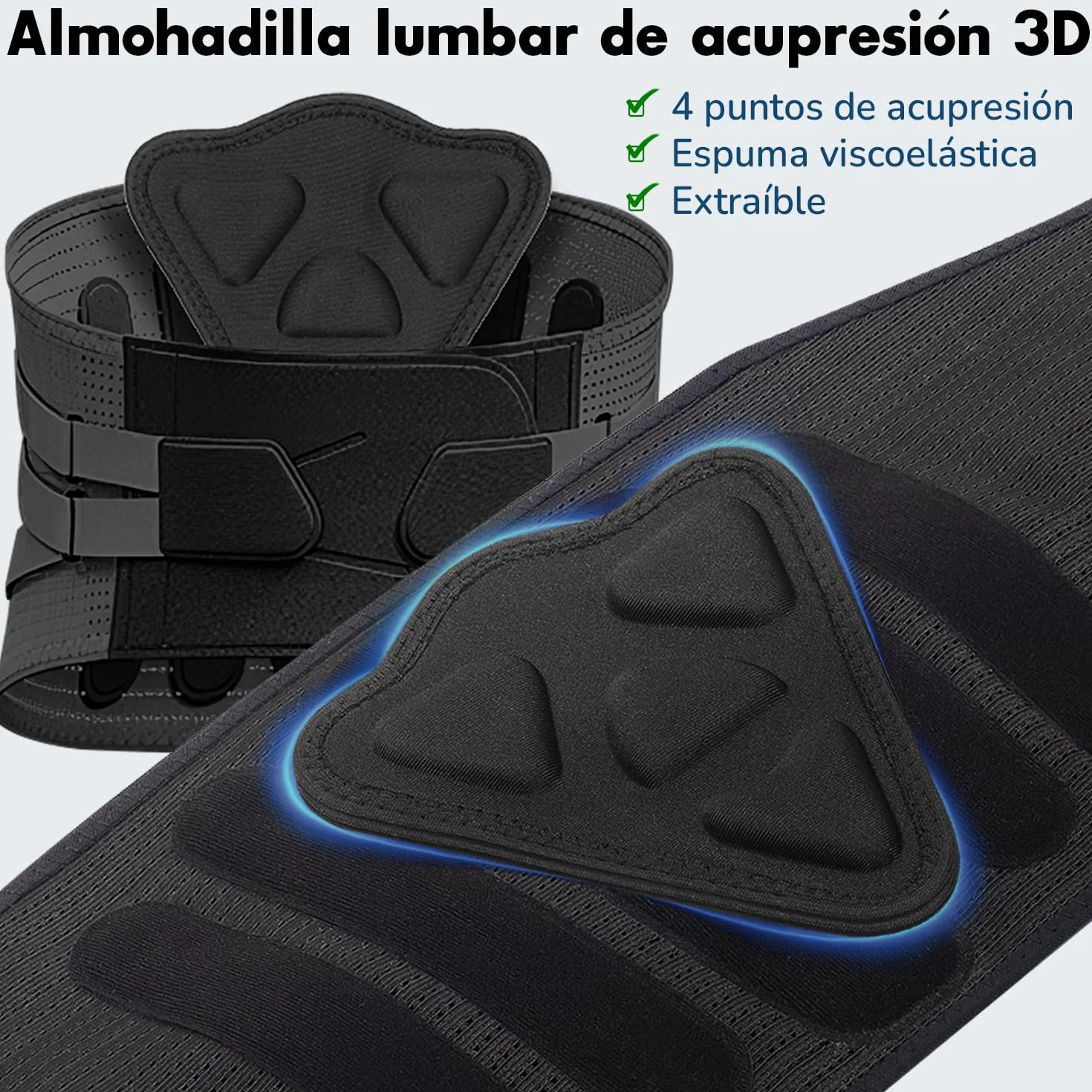 Pas lędźwiowy dla mężczyzn i kobiet ze wsparciem bionicznym, 3D, ergonomiczne szyny, 8 punktów kompresyjnych, oddychająca elastyczna siatka, bóle pleców, rwa kulszowa