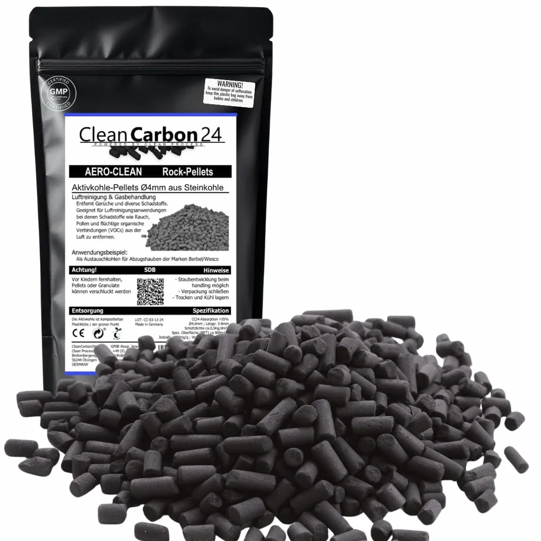 Rock-Pellets Granulki z węglem aktywnym Ø 4 mm CC24 AERO-CLEAN do oczyszczania powietrza 5 litrów