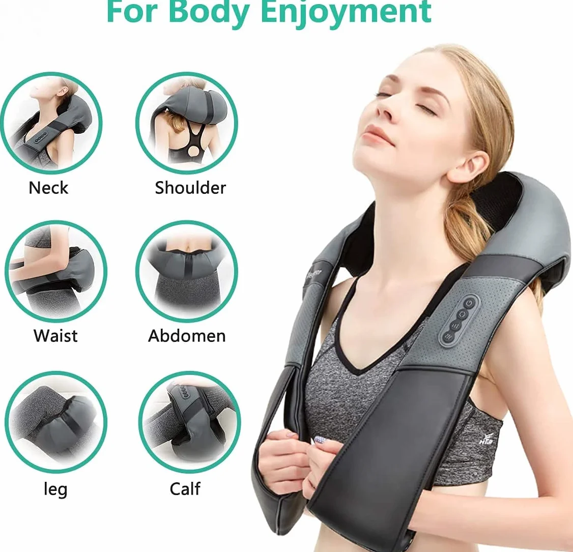 Medcursor Masażer Szyi i Ramion z Ciepłem 3D Shiatsu Poduszka do Masażu