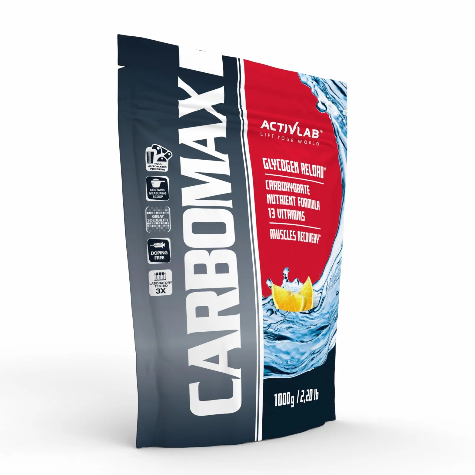 Activlab CarboMax Energy Power – Odżywka Węglowodanowa dla Sportowców – Dodatkowa Porcja Energii Podczas Treningu – Węglowodany na Masę – Gainer (Cytryna, 1000g)