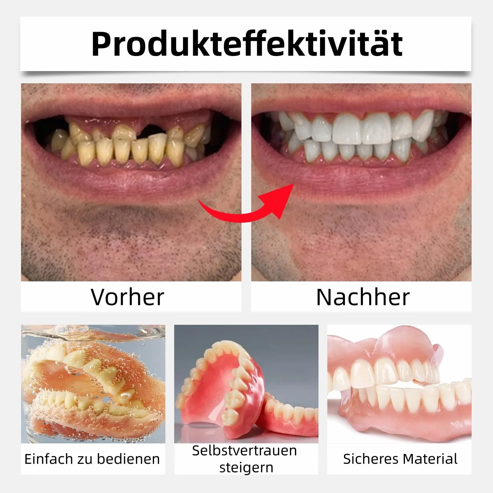 2 SZT. Nowość 2025 Zahnersatz, protezy zębów, pełna proteza zębów, pełna proteza zębów, proteza zębów wykonana samodzielnie dla mężczyzn i kobiet