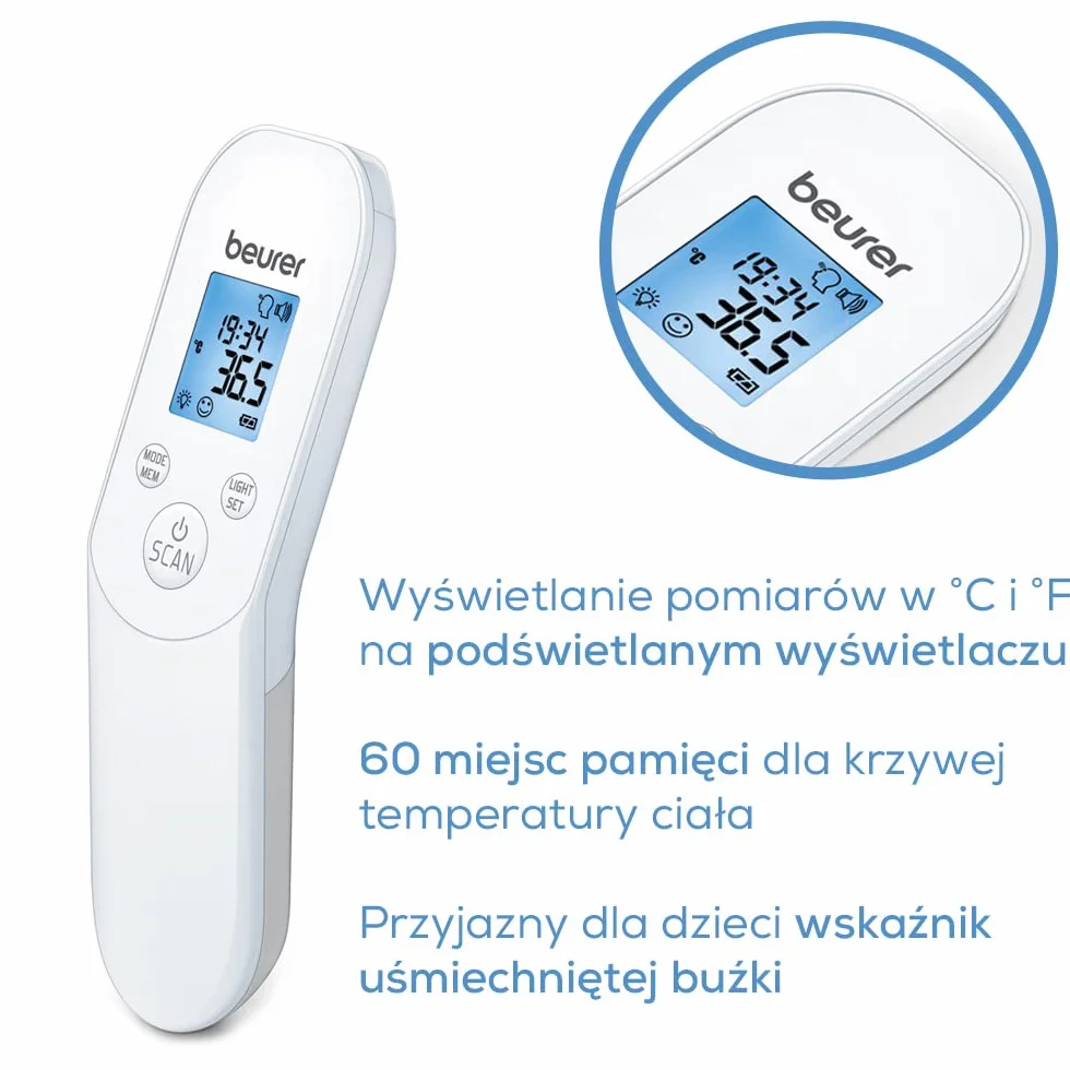 Beurer FT 85 bezstykowy cyfrowy termometr na podczerwień do pomiaru temperatury ciała