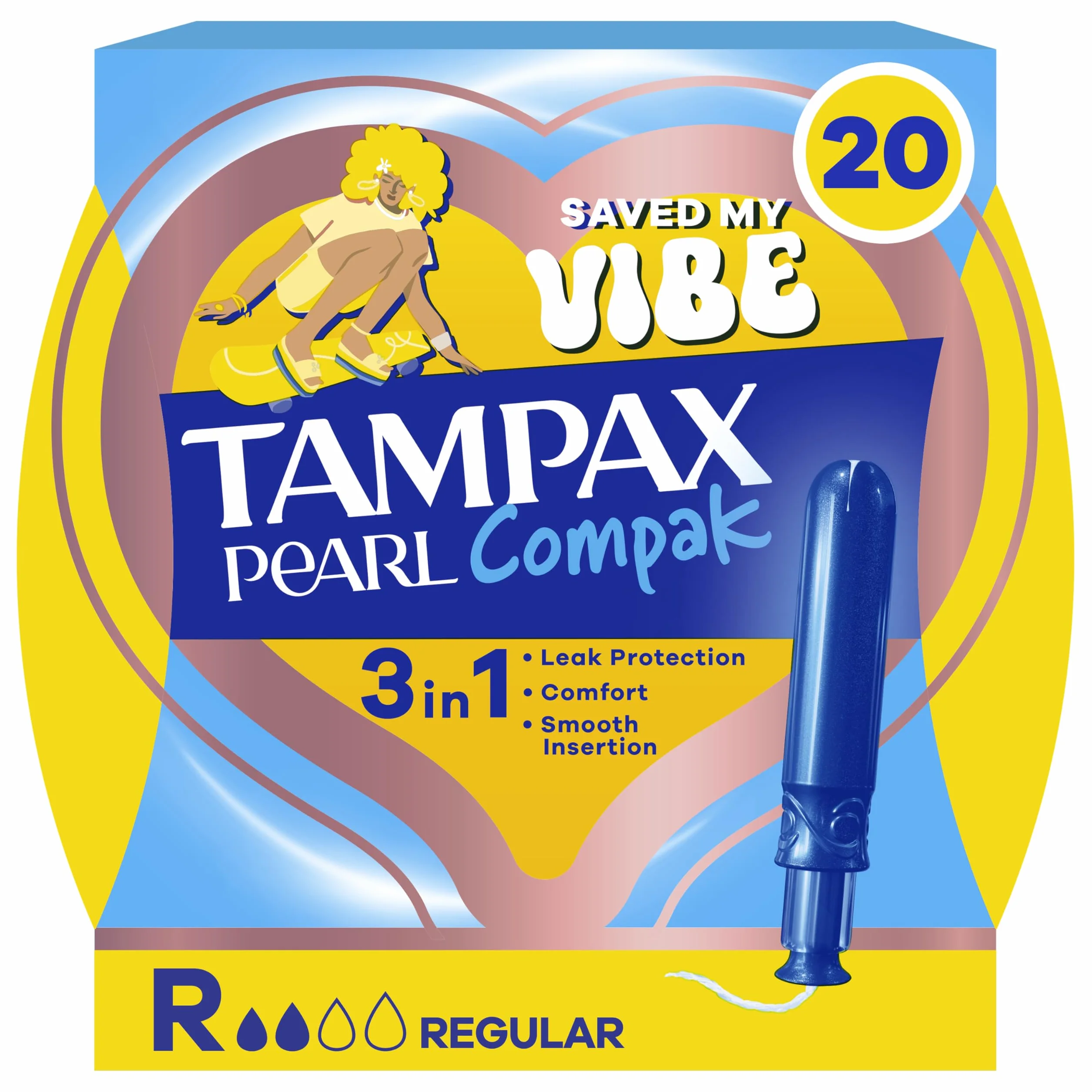 Tampax Tampony Compak Pearl regularne z aplikatorem 16 sztuk