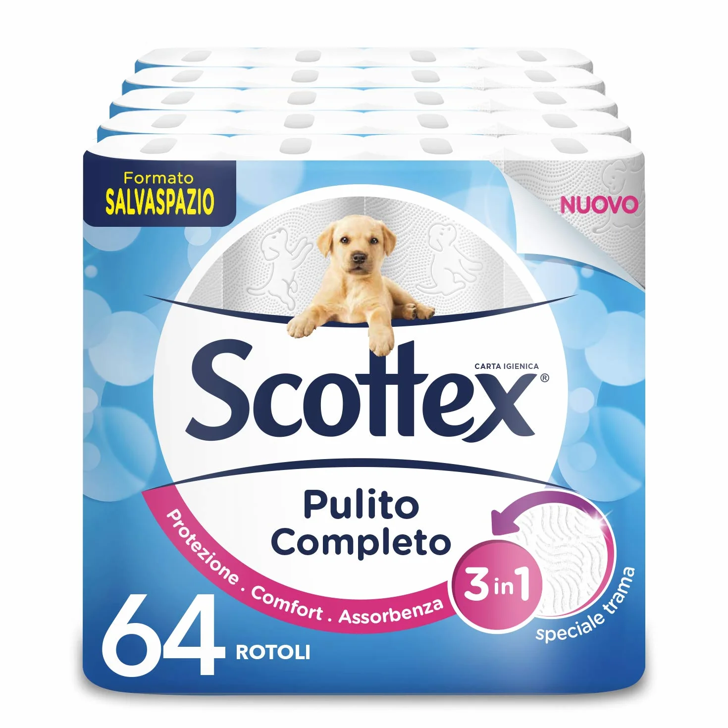 Scottex Papier toaletowy, czysty, zajmuje mało miejsca, 64 rolki