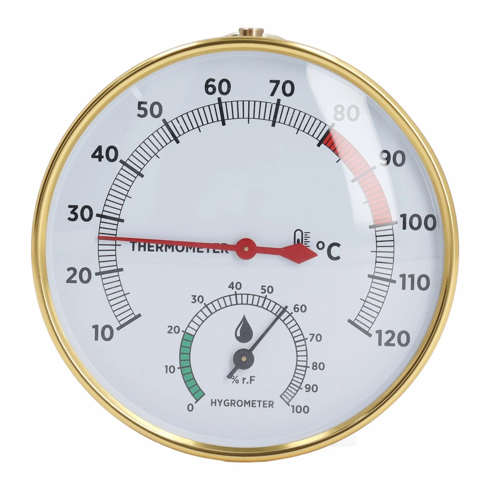 Sauna Higrothermograph 2 w 1, Wskaźnik Temperatury i Higrometr, Szklany Wyświetlacz, Aluminiowy, Montowany na Ścianie