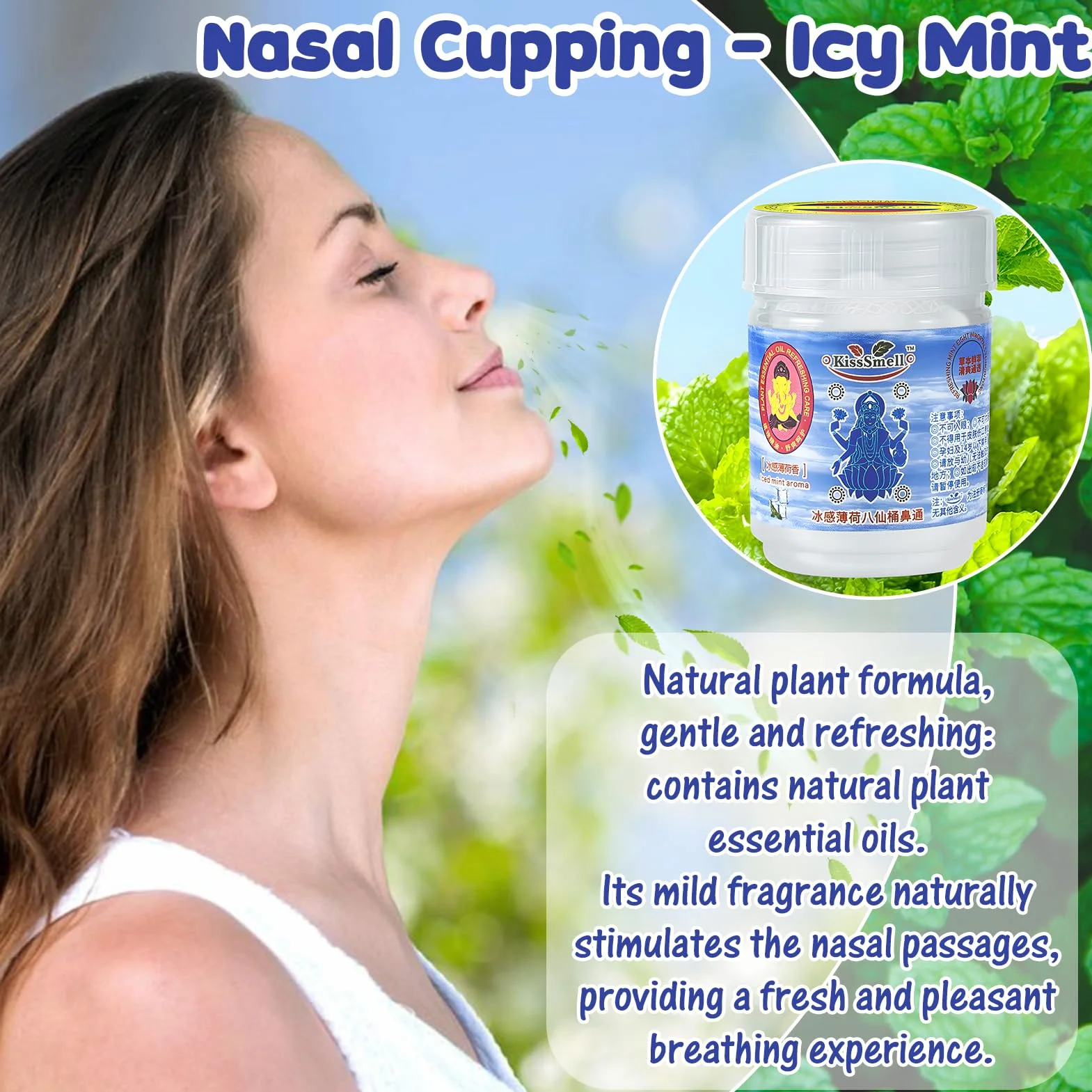 2 sztuki inhalatora aromatycznego, mieszanka tajskich ziół, zapach i odświeżenie, 100% naturalna
