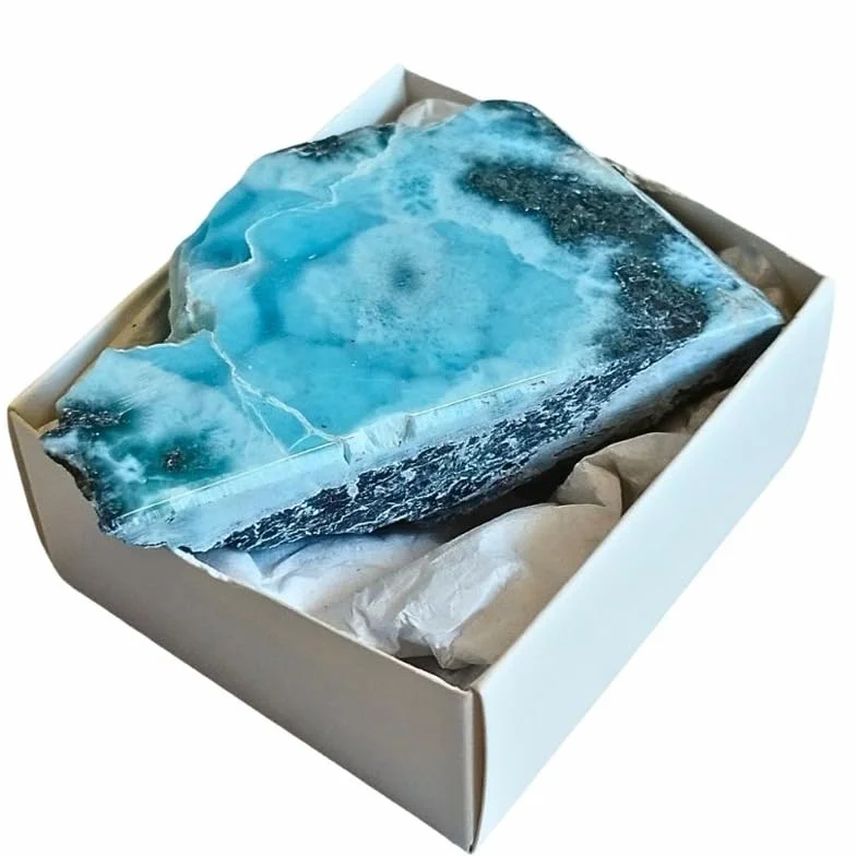 TENET Naturalny surowy kamień do medytacji kryształowej reiki LARIMAR LASTRA 4-5 CM