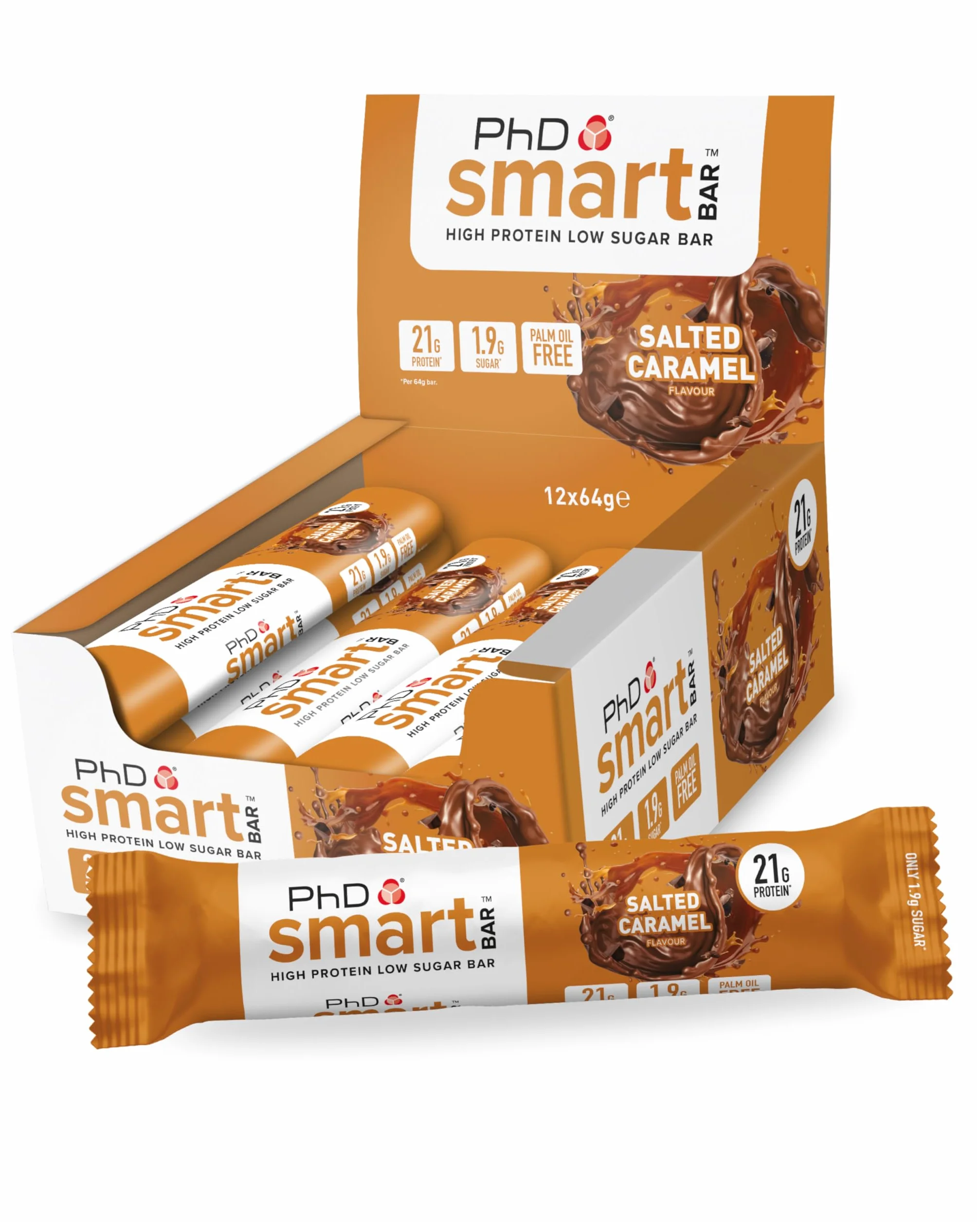 PhD Nutrition Smart Plant Bar baton proteinowy wegański 20g białka 64g 12 sztuk solony karmel