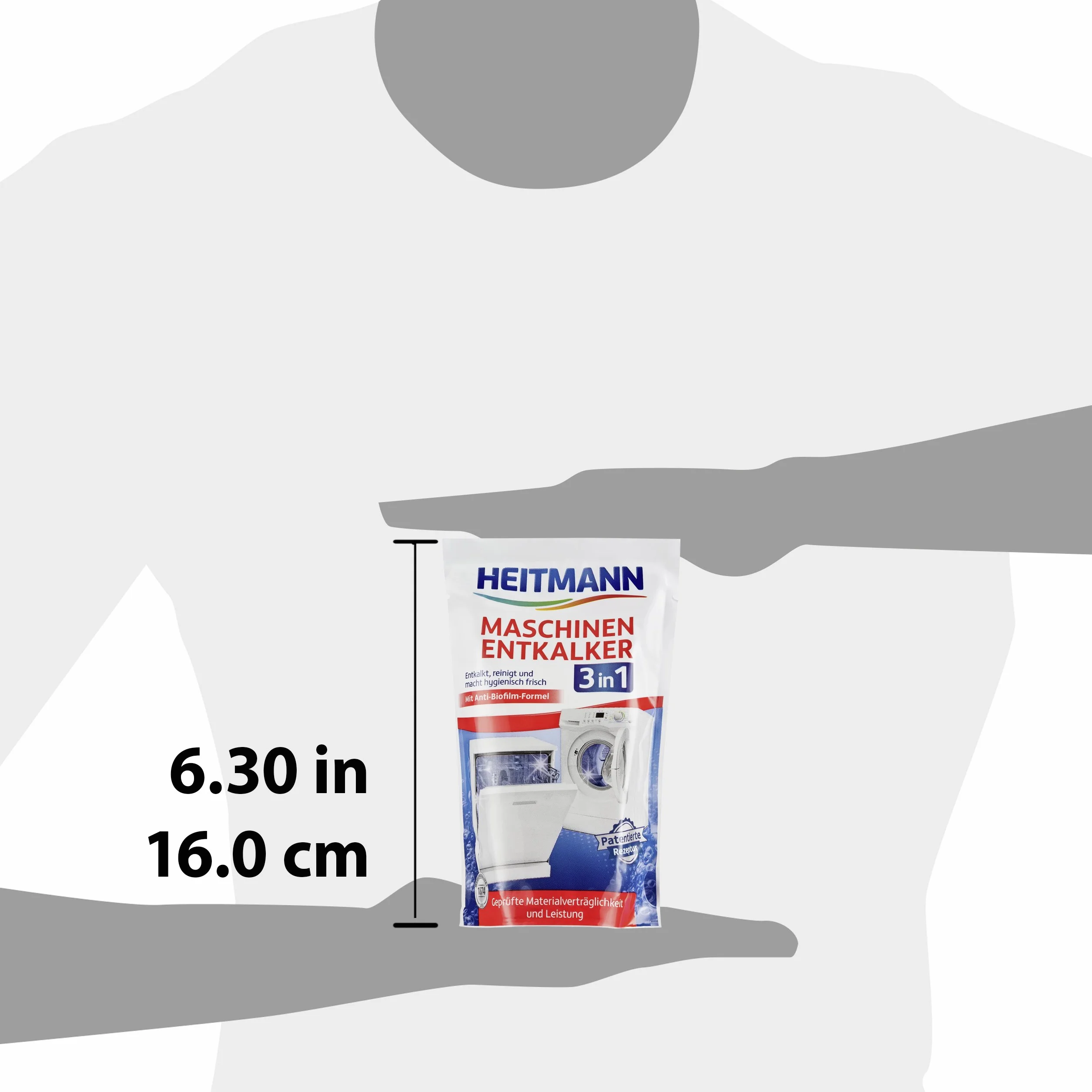 HEITMANN Odkamieniacz 3 w 1: pralka i zmywarka z formułą zapobiegającą powstawaniu nieprzyjemnych zapachów – odkamieniacz, środek czyszczący i higieniczna świeżość – chroni materiał