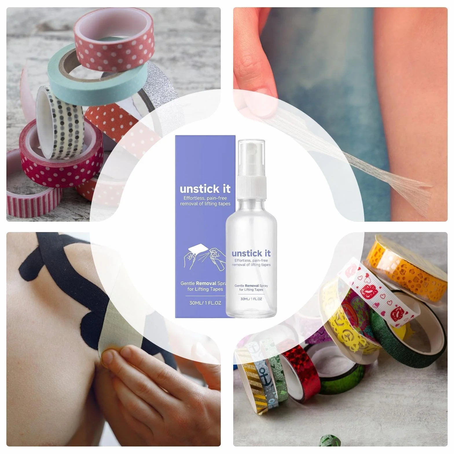 Skin Adhesive Remover Spray, Bandage Adhesive Remover, Quick Dry Strong Dissolver, Medical Grade Spray for Gentle Skin Safe Adults Women Families Daily Use Travel