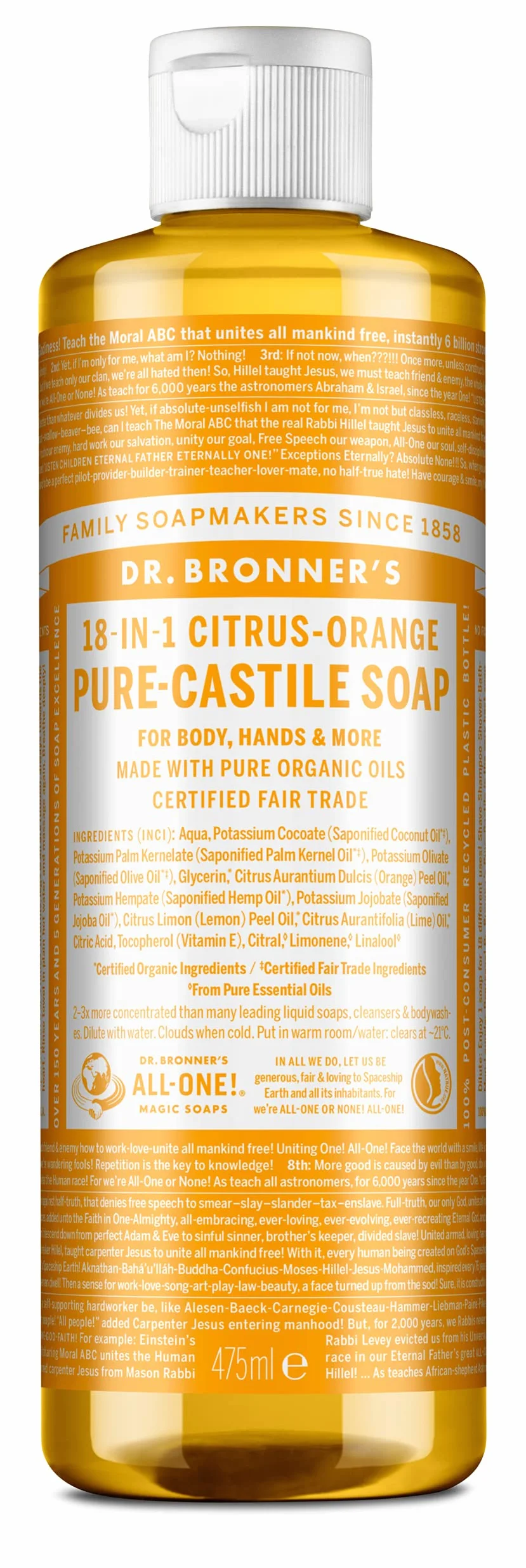 Dr. Bronner's Mydło w płynie Limone/Orange - 475 ml
