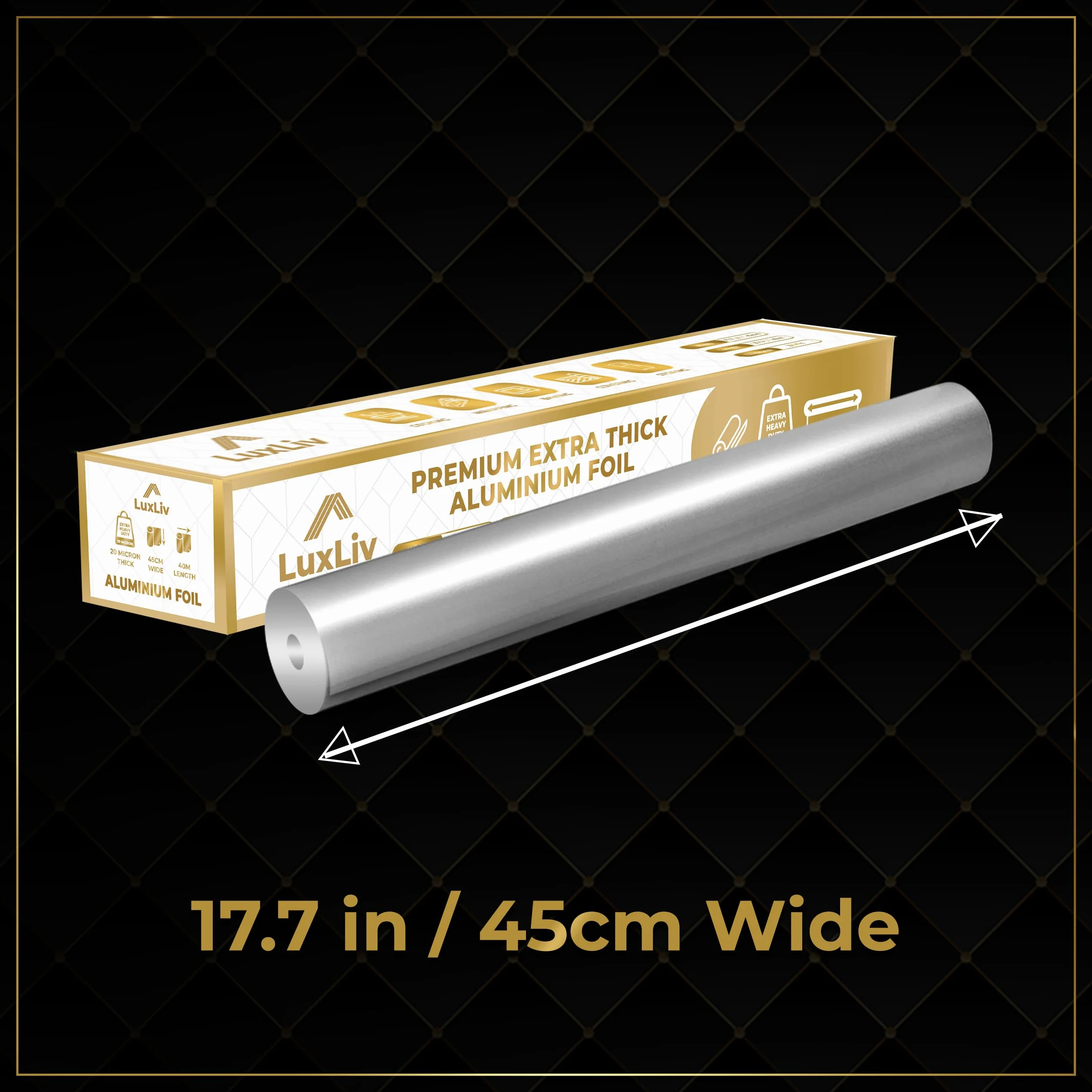 Aluminiowa folia na rolkę 45,7 cm x 39,9 m 20 mikronów 17,9 m² klasa komercyjna do grillowania gotowania