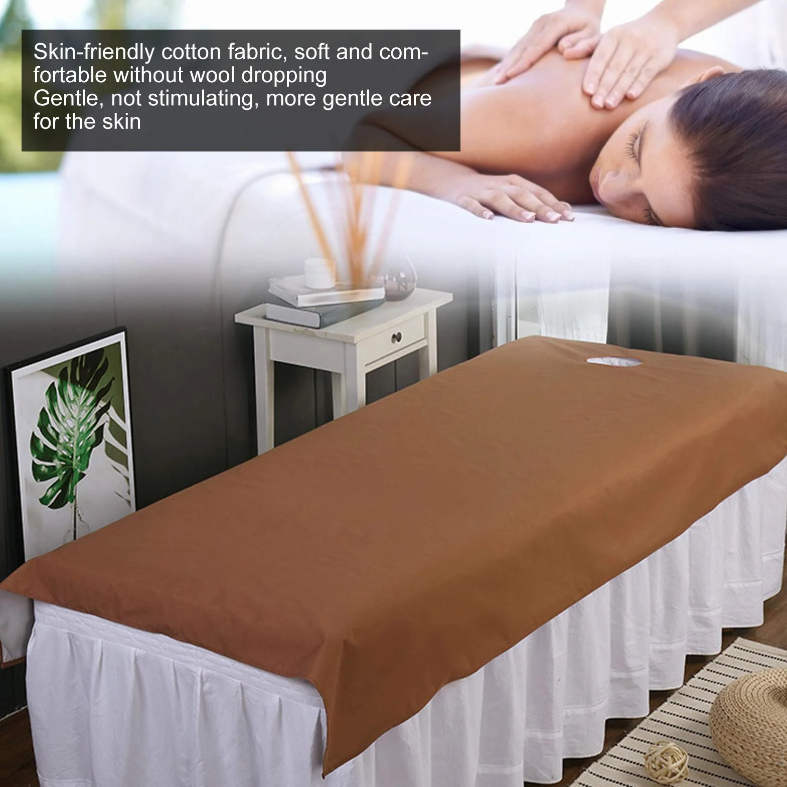 2 sztuki wodoodpornych, olejoodpornych obrusów z miękkiej bawełny wielokrotnego użytku z otworem na łóżko [# 3], prześcieradła do masażu spa, podkładki i pokrowce Sprzęt do ćwiczeń