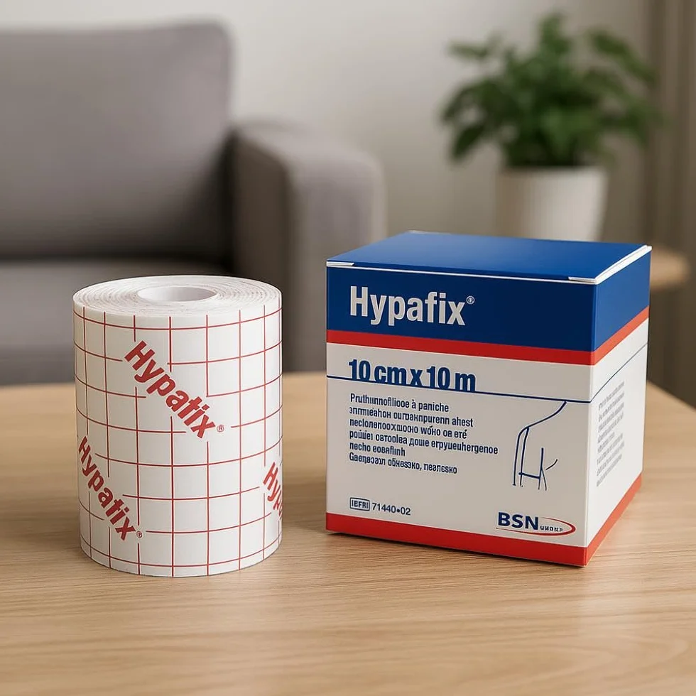 BSN medical Hypafix, bandaż na opatrunki, z porowatego i miłego w dotyku TNT, hipoalergiczny, niesterylny, ale nadaje się do sterylizacji, wymiary 10 cm x 10 m, 1 sztuka